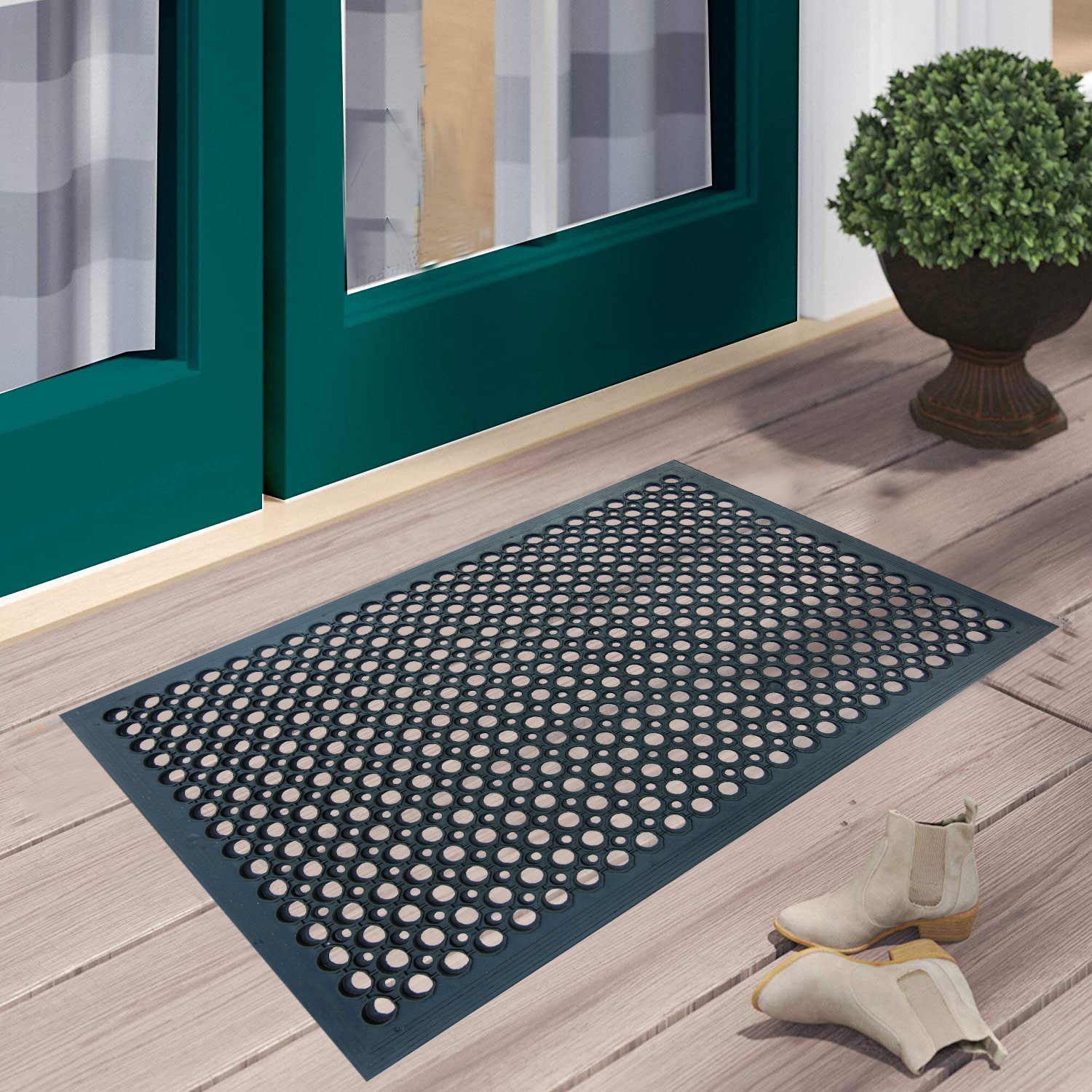 Project Source 3-ft x 4-ft Black Rectangular Indoor Utility Mat in the Mats  department at