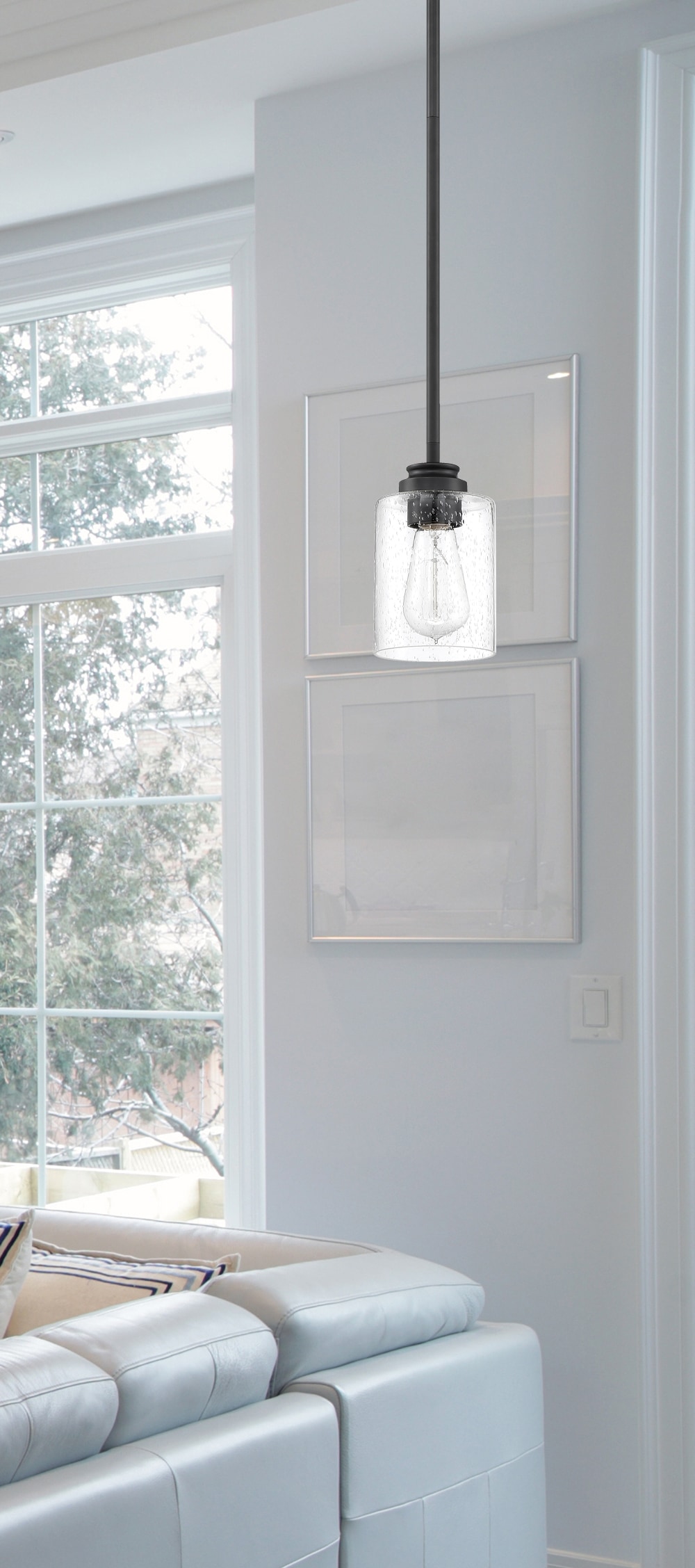 Elegant Mini Polished Nickel Pendant with Clear Glass Shade