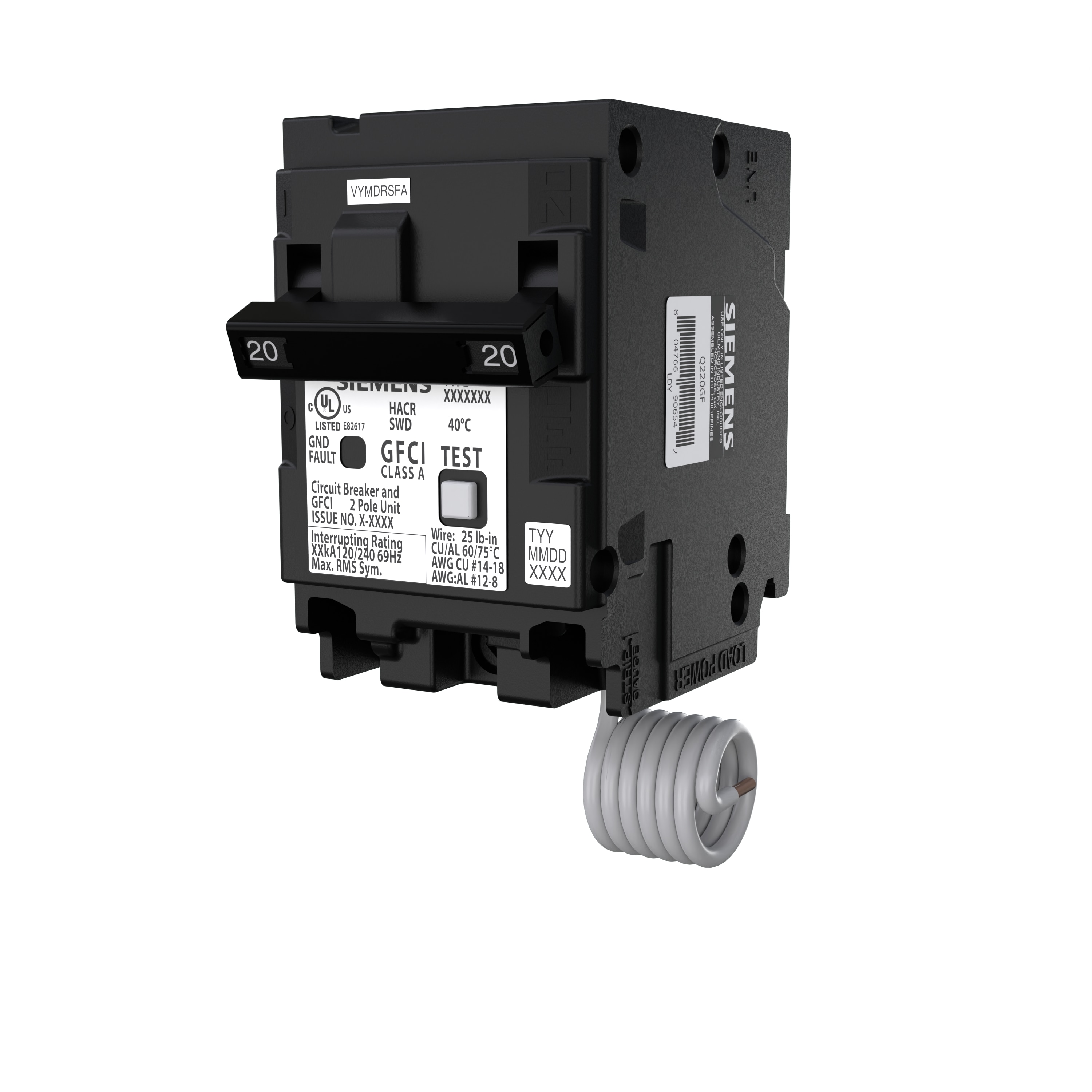 Siemens QPFB 20-amp 2-Pole Gfci Circuit Breaker Q220GFP Sansujyuku sansujyuku.com