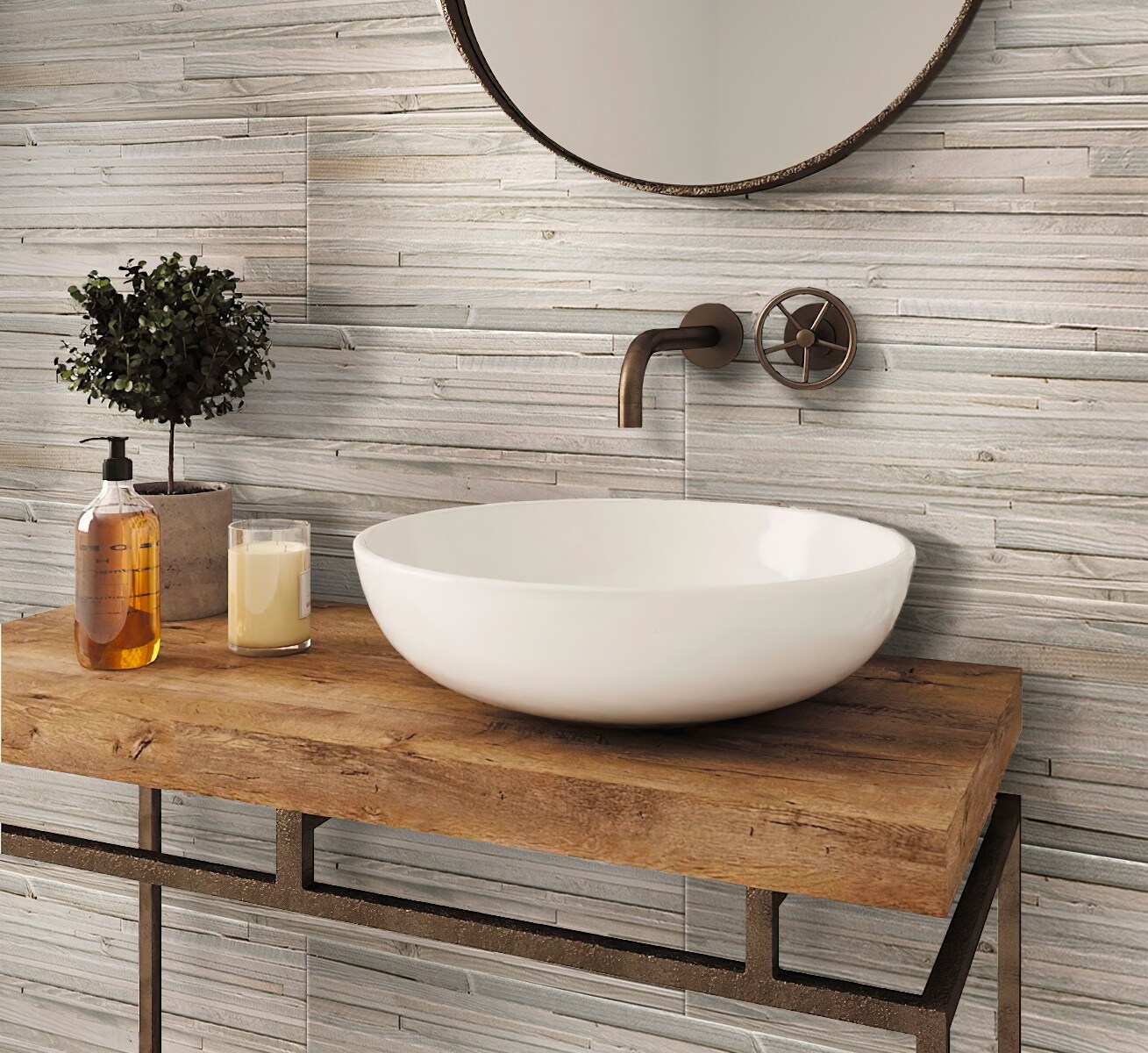 Apollo Tile (Sample) Harlan Beige 6-in x 6-in Matte Porcelain Patterned Floor and Wall Tile