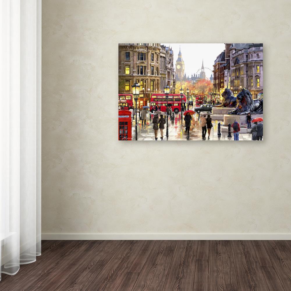 Trademark Fine Art ALI8673-C3047GG Framed 30-in H x 47-in W Cityscape Print on Canvas The Macneil Studio Multicolor Framed 30-Inches H x 47-Inches W Cityscape Canvas Print