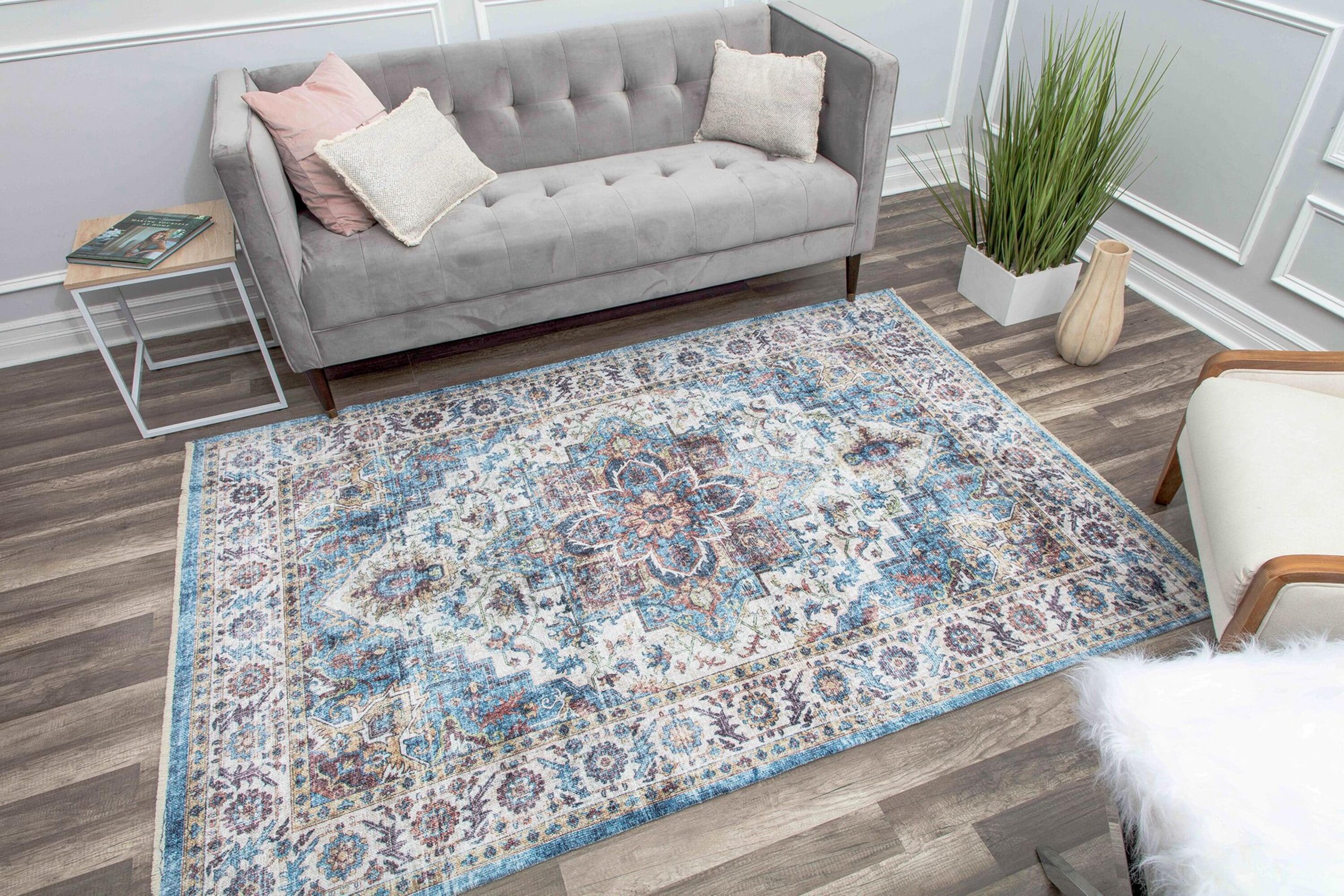 Rugs America 30292 Iggi 5 x 7 (ft) Loomed Polyester Good Vibes Rectangular Indoor Medallion Vintage Area rug