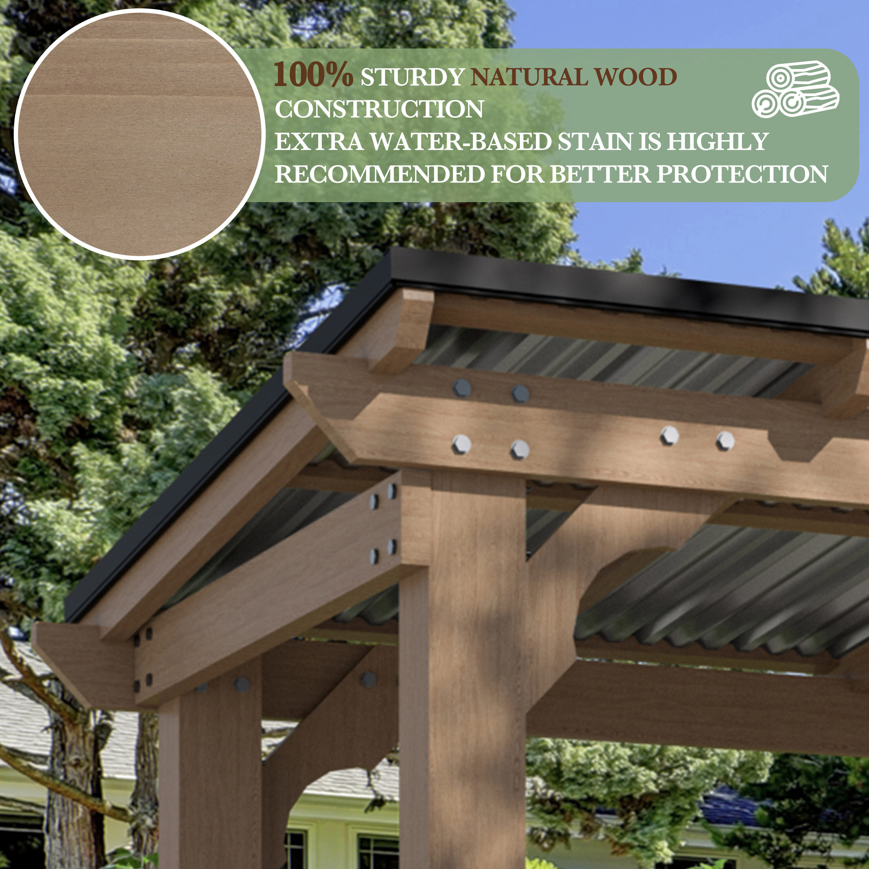 VEIKOUS PG0201-58-G Wood-Resin-Gazebos - View #5