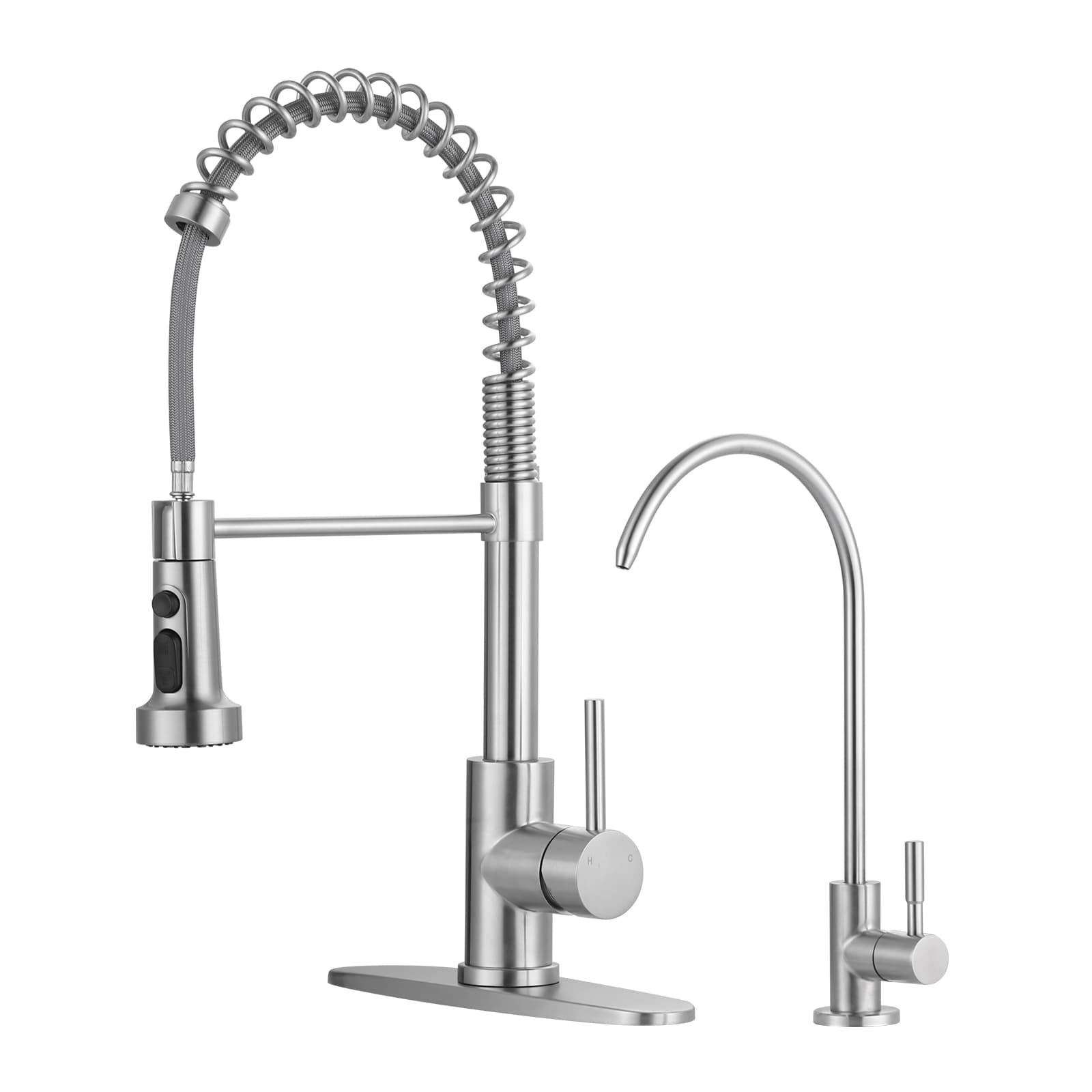 ARCORA 20.3 In Spout Swivel Pull Out Sprayer Kitchen Faucet With Water Filter Faucet In Brushed Nickel