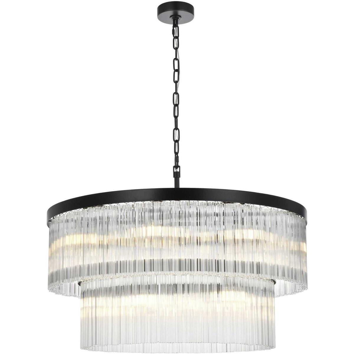 Elegant Lighting 2844972 1070D32BK Harlow Chandelier Black