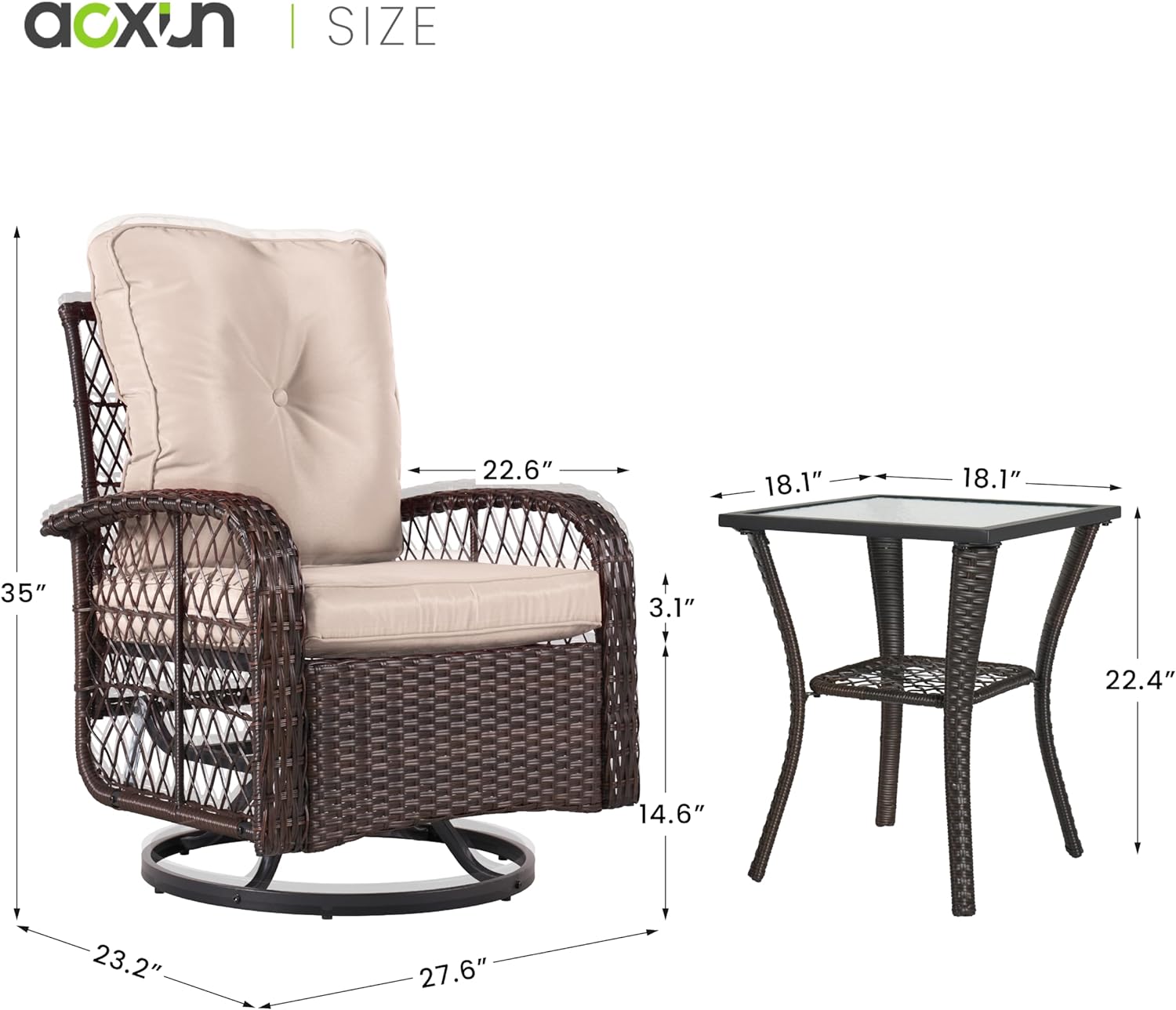 AOXUN G12039BG-AB+G25026BR Patio-Conversation-Sets - View #8