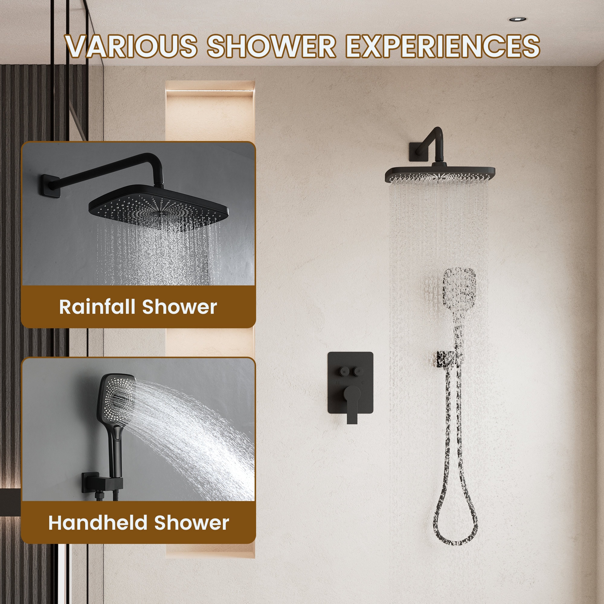CASAINC CA-A4341-MB Showerhead-Bar-Panels - View #4