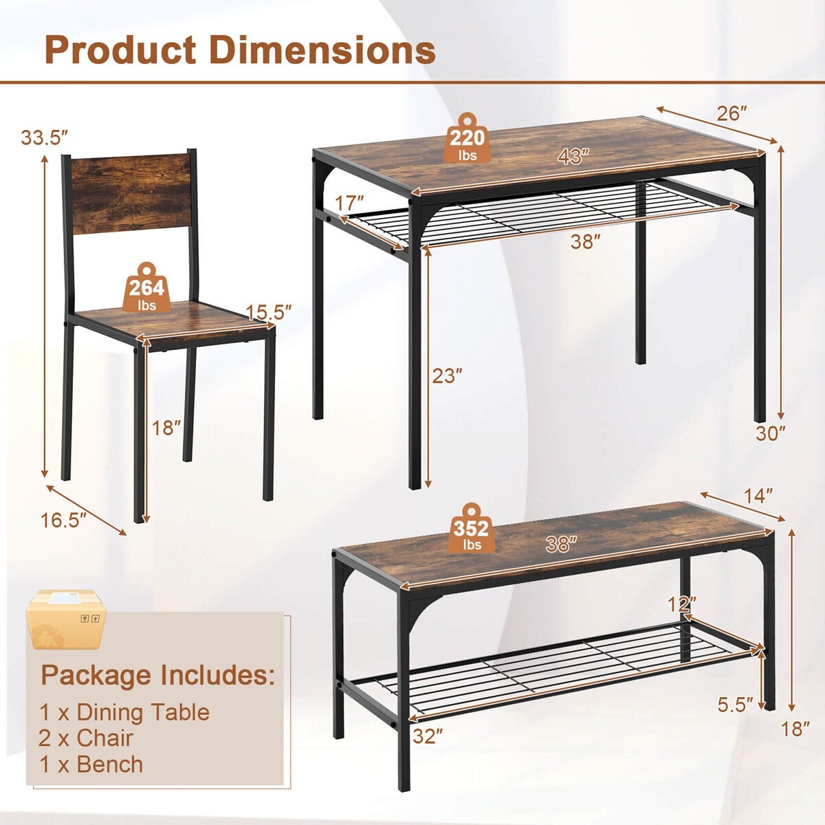 Costway HCST00655 Dining-Sets - View #3