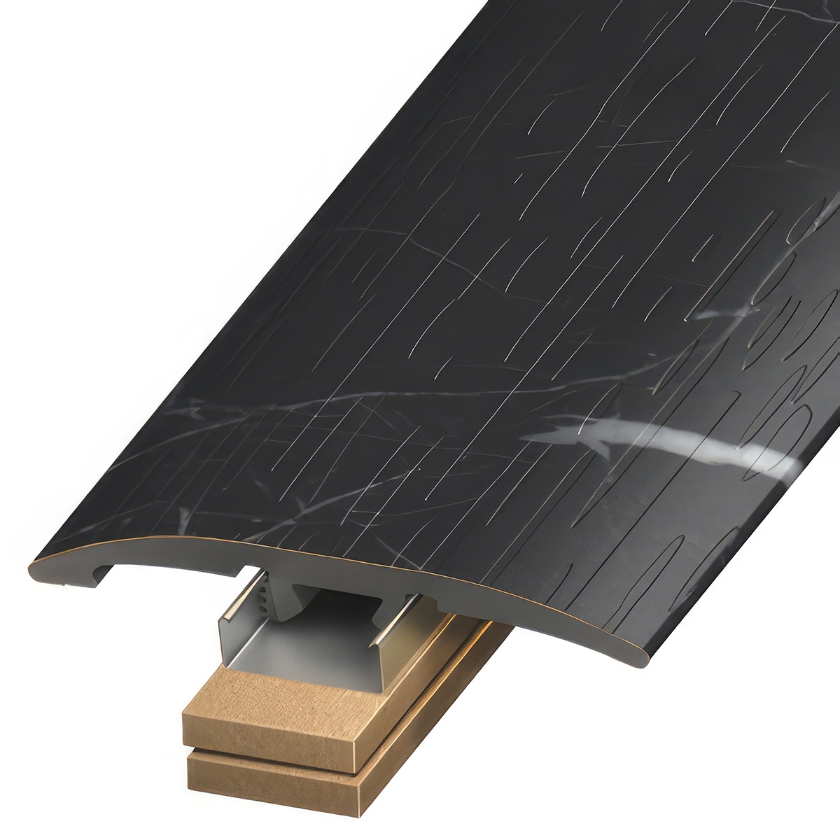 Versatrim SLT-113516 Rock TerraCore Lucida-Rock TerraCore-Nero Marquina Prefinished 0.25-in T x 2-in W x 94-in L PVC 3-in-1 T-moulding/Reducer/Endcap