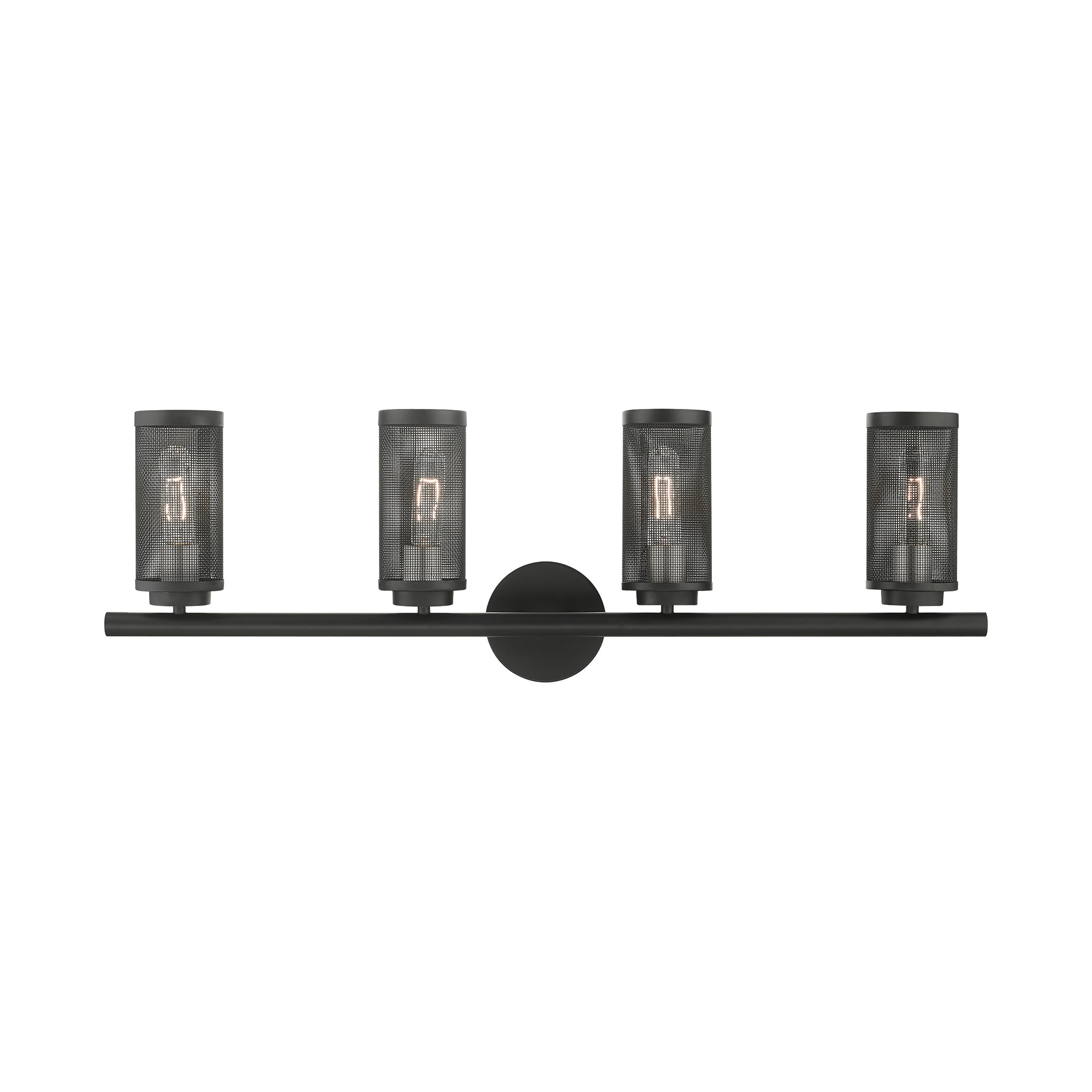 Industro Sleek 4-Light Black and Brushed Nickel Outdoor Vanity Sconce