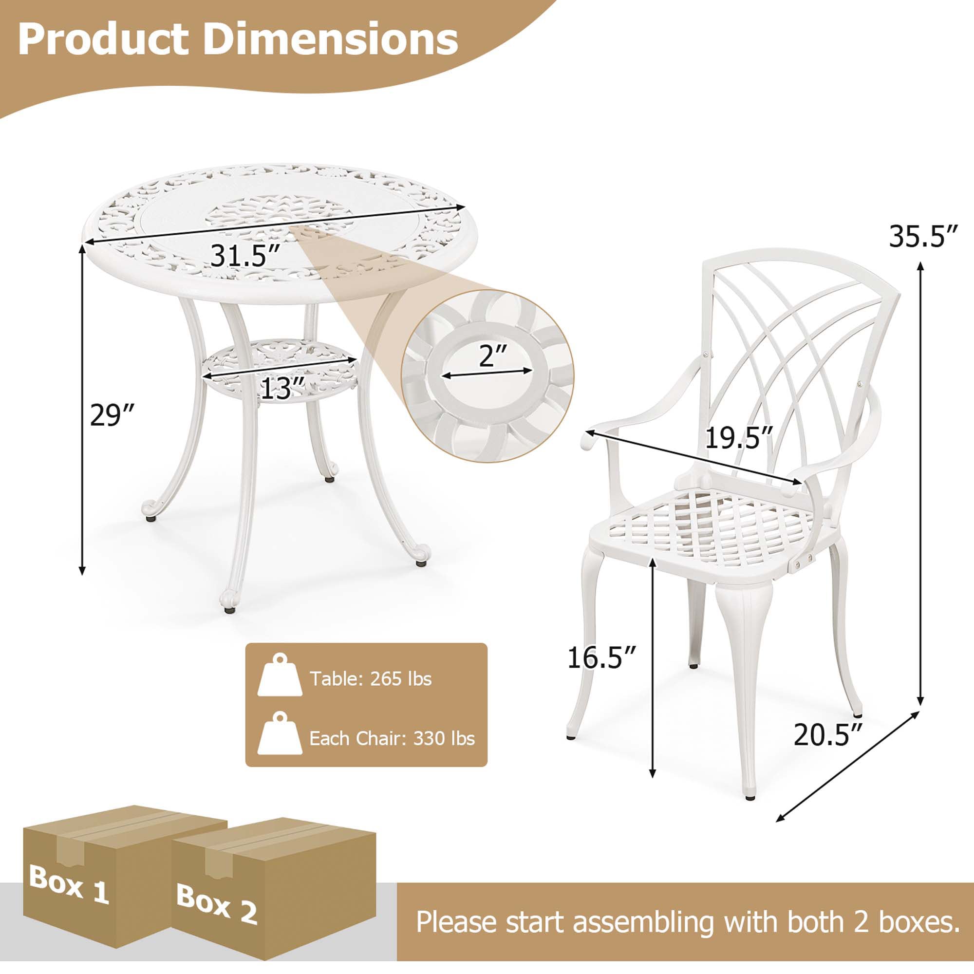 Costway LWS00126 Patio-Dining-Sets - View #2