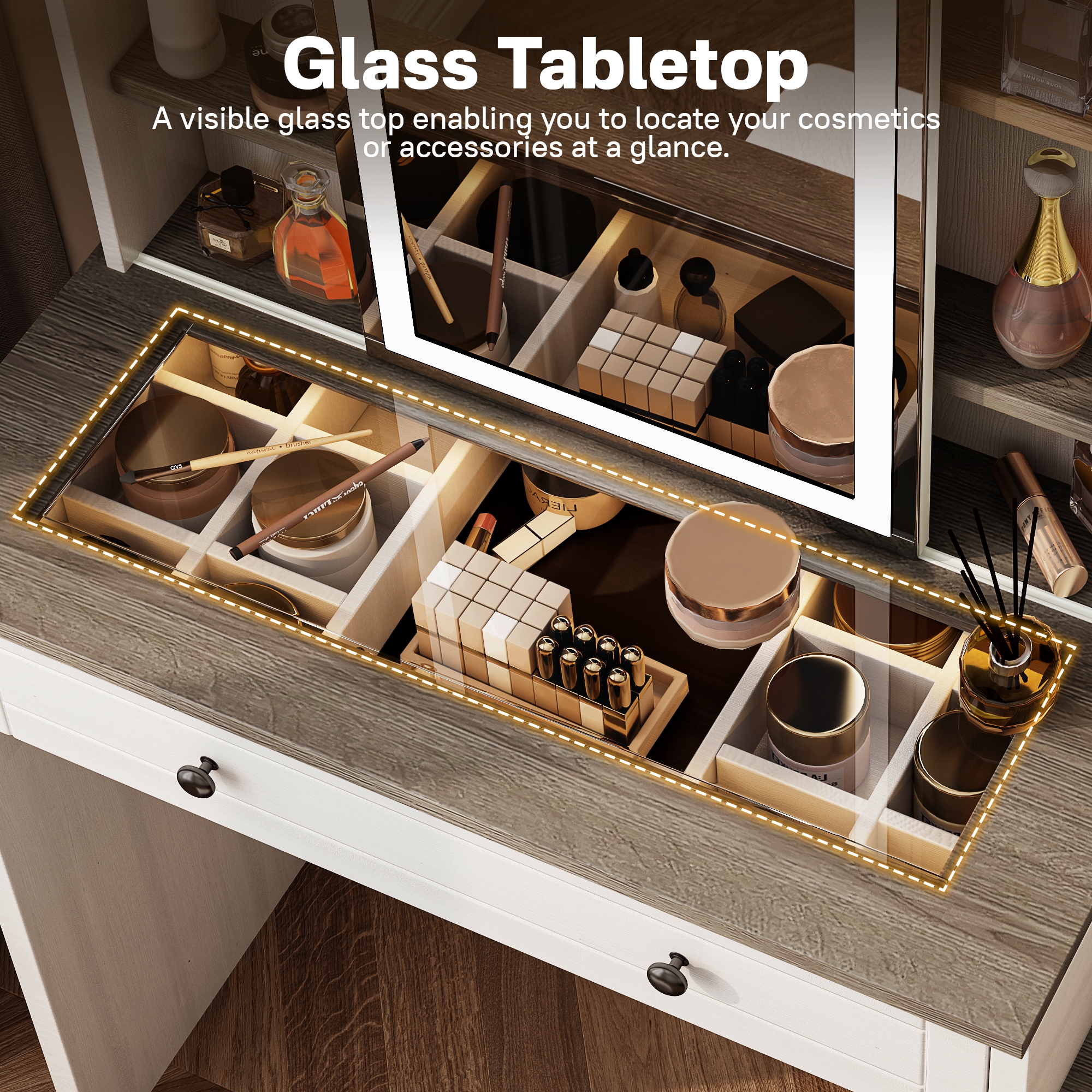 Pouuin GBR001BL Bedroom-Vanities - View #3