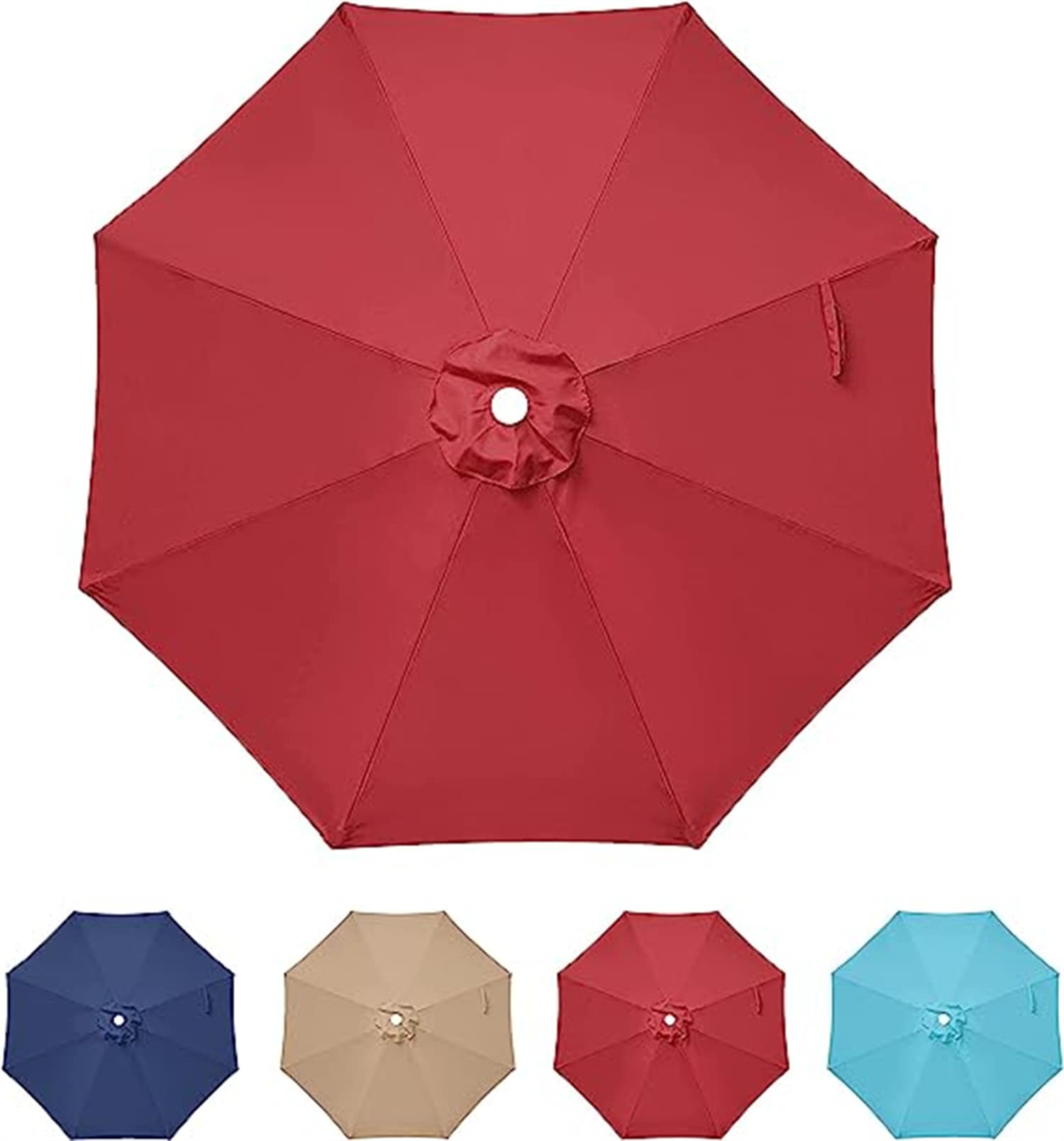 Afoxsos LSSA11-4OT004 9-ft Wood Market Patio Umbrella