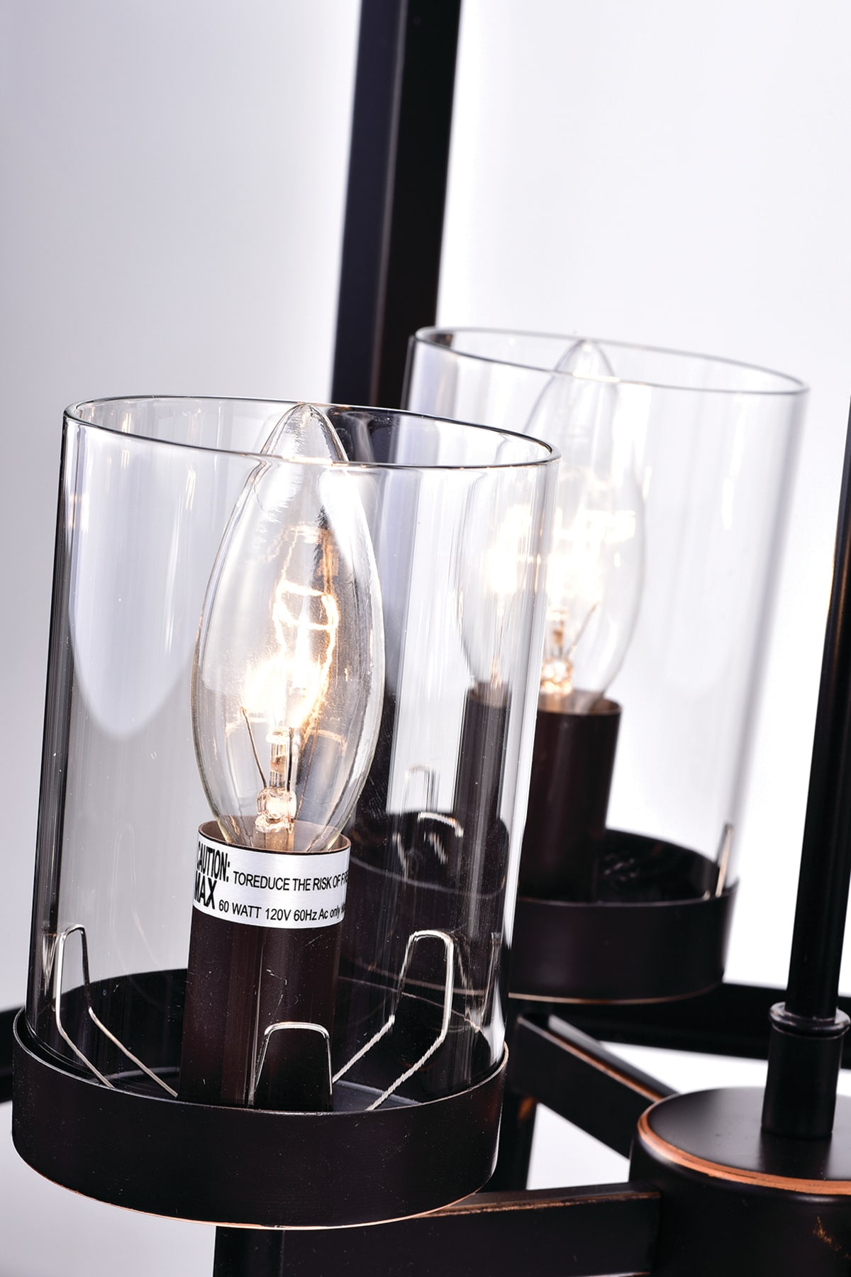 Oil Rubbed Bronze 4-Light Hexagon Cage Chandelier