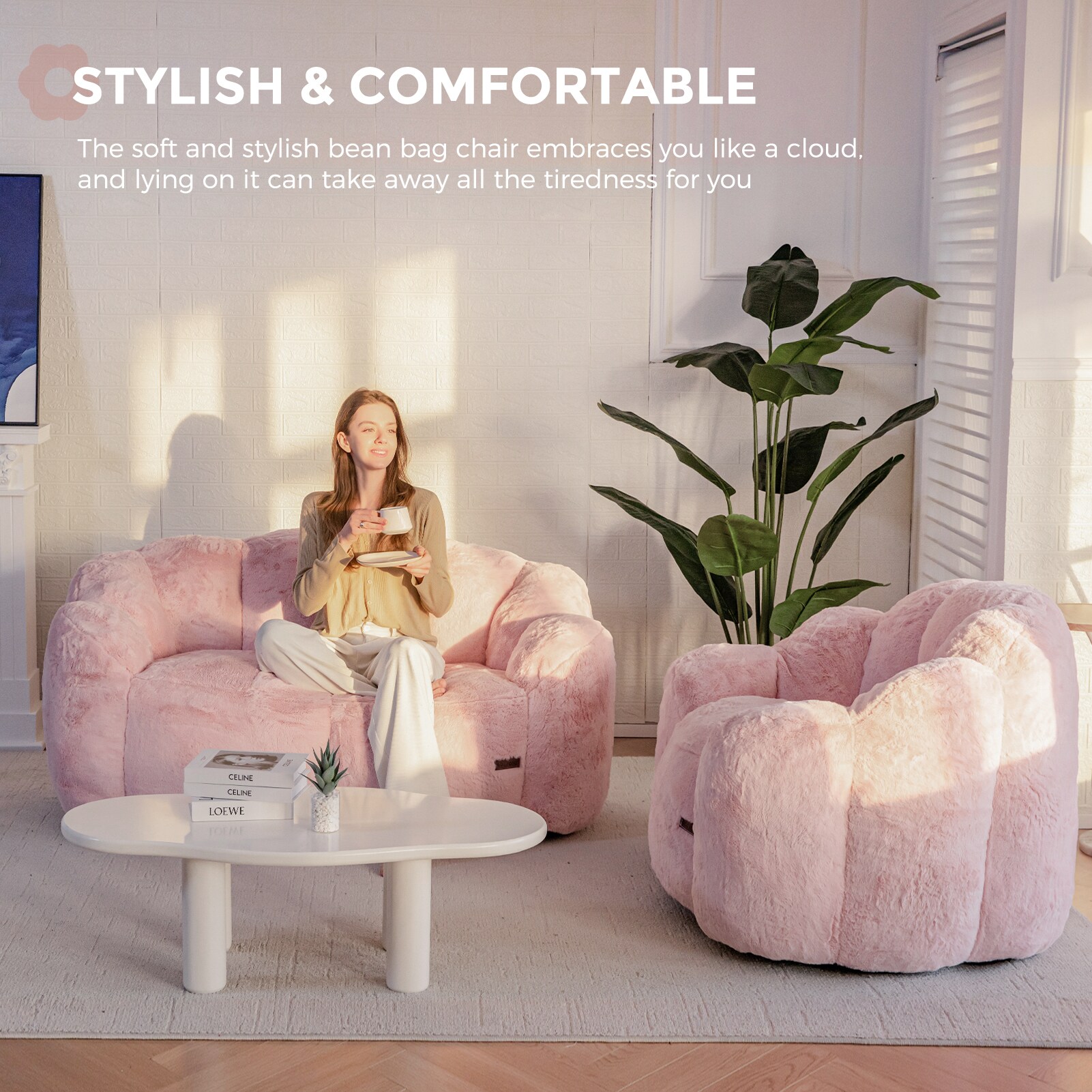 MAXYOYO M-A89-PINK-DOUBLE Bean-Bag-Chairs - View #6