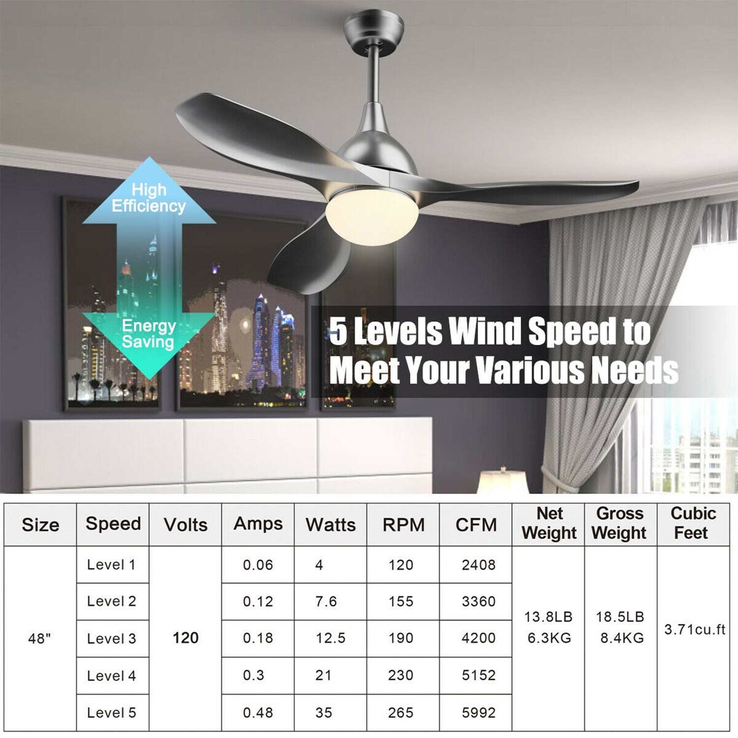 WELLFOR CHY-CF568US-SL Ceiling-Fans - View #8