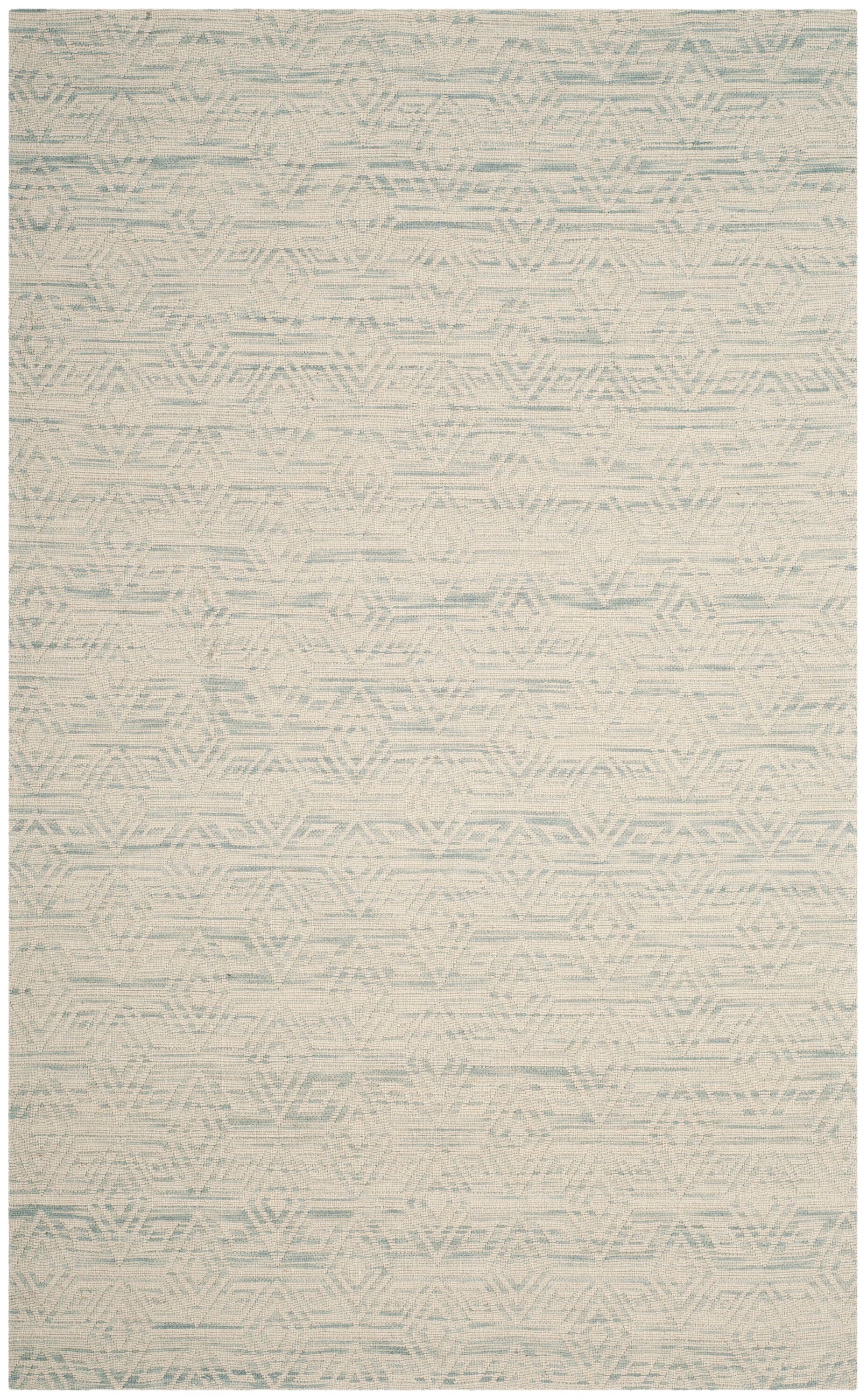 Light Blue Wool Hand-tufted 4' x 6' Area Rug