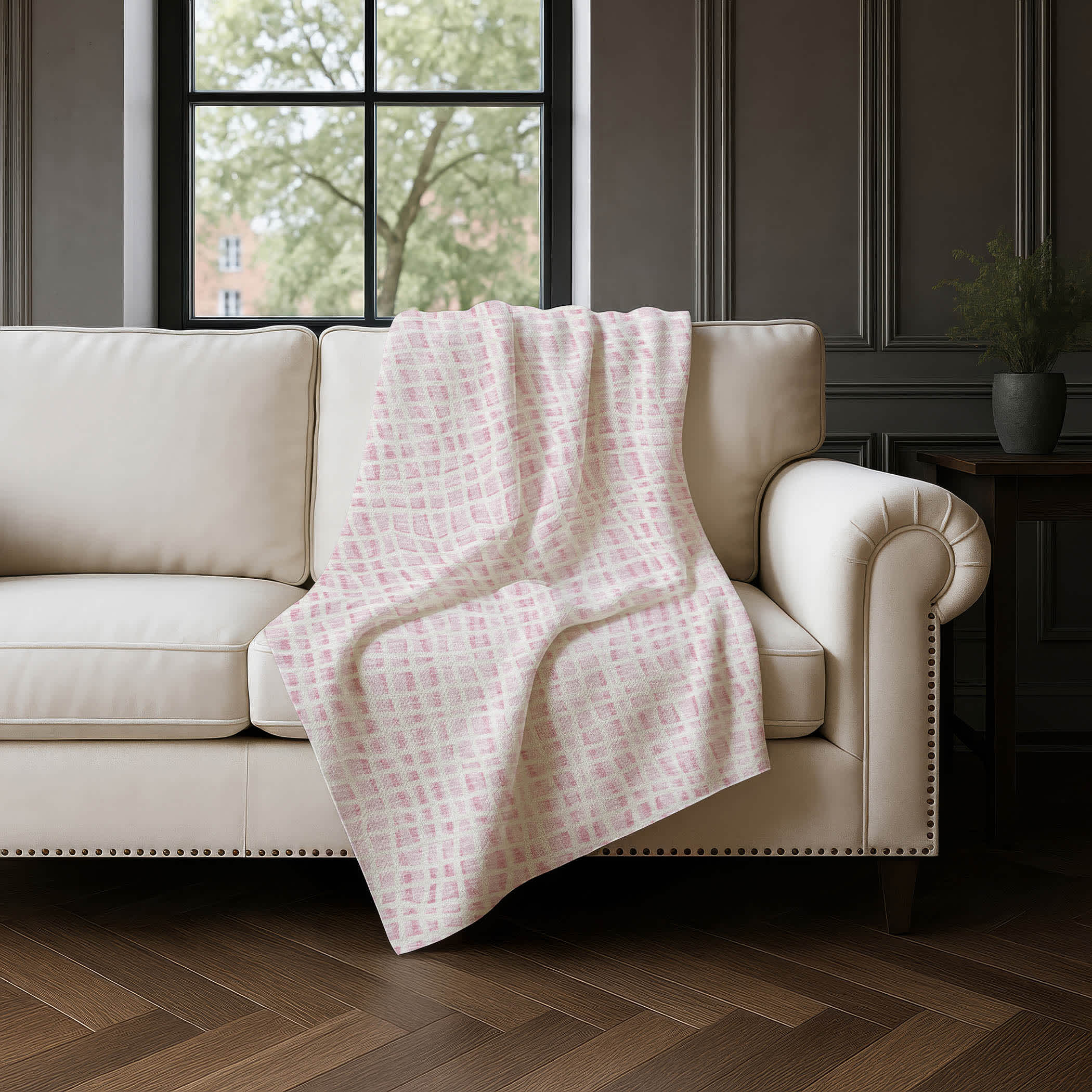 Premium Machine Washable Addison ASB729 Pink 50 x 70 inches Sherpa Throw Blanket