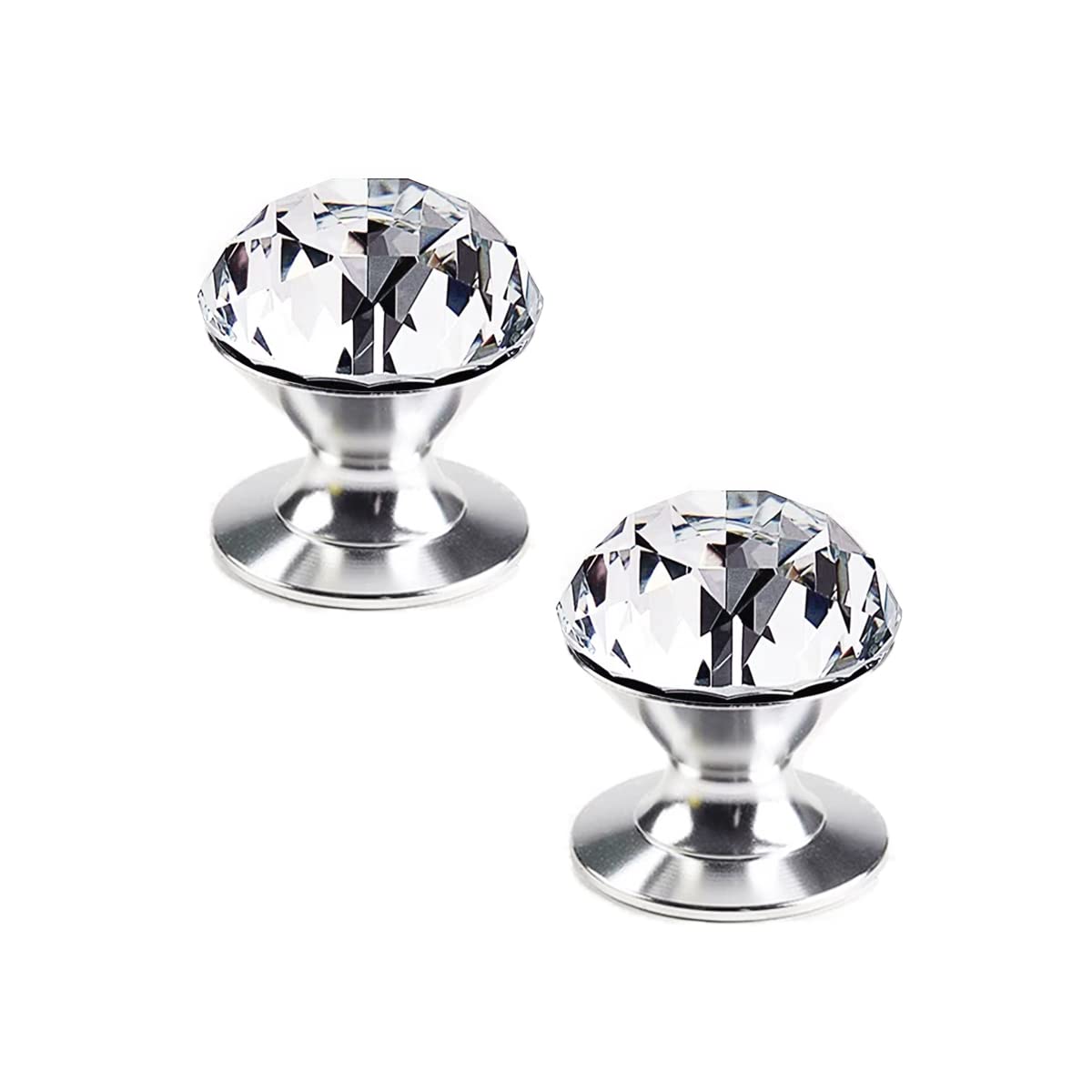LILILIAN FMY  Crystal Self Stick Knobs Aluminum Self Adhesive Handle Pull Stick On Handle Removable Replacement Knob for Cabinet Mirror Cupboard
