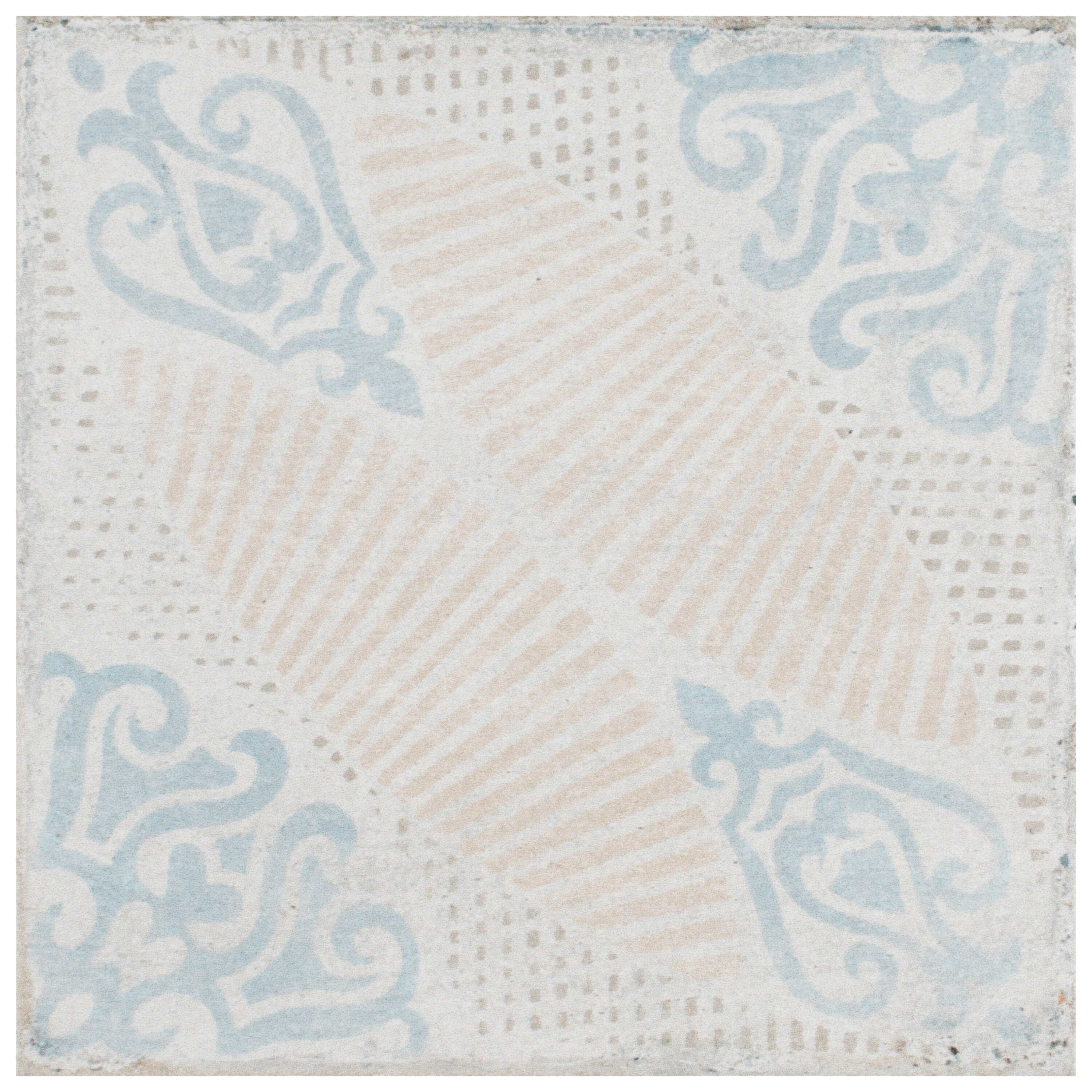 Barcelona Decor Guell 6" Matte Porcelain Vintage Floor & Wall Tile