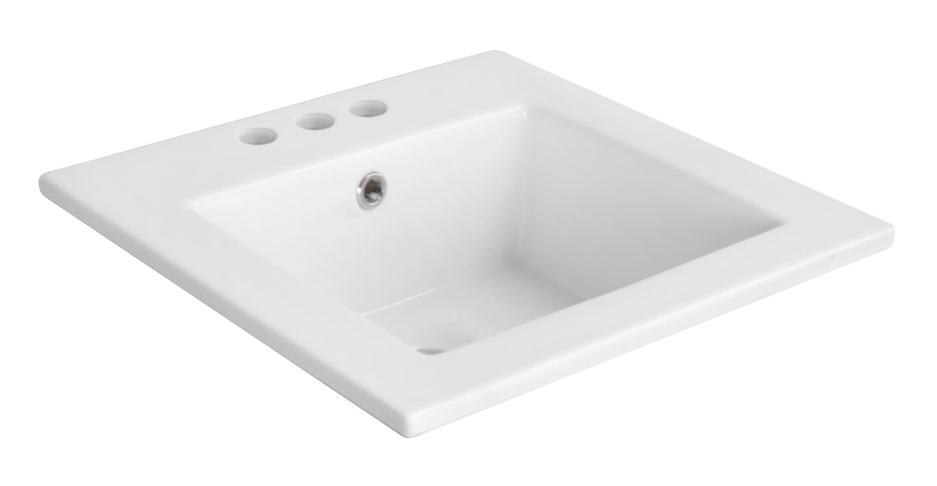 American Imaginations 19-in White Fire Clay Single Sink Bathroom Vanity ...