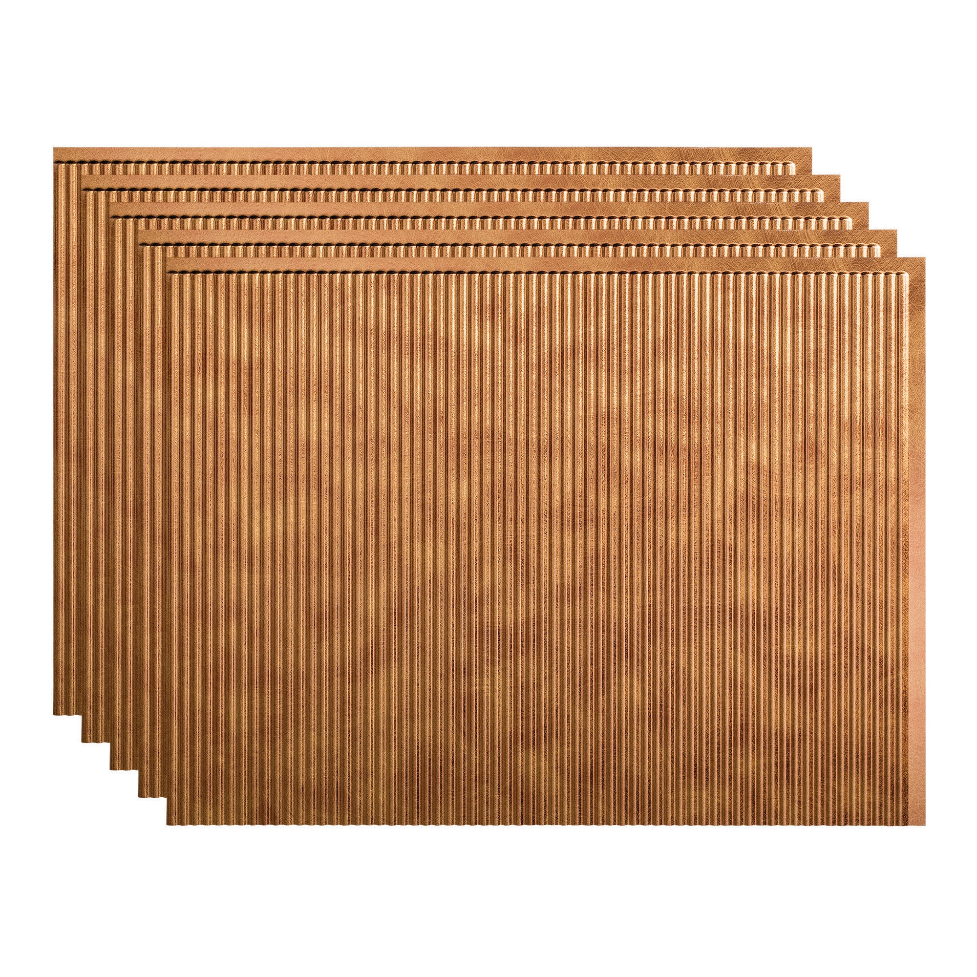 Fasade PB5231 Rib 18.25-in x 24.25-in Vinyl Antique Bronze Backsplash Panels 5.0 -Pack
