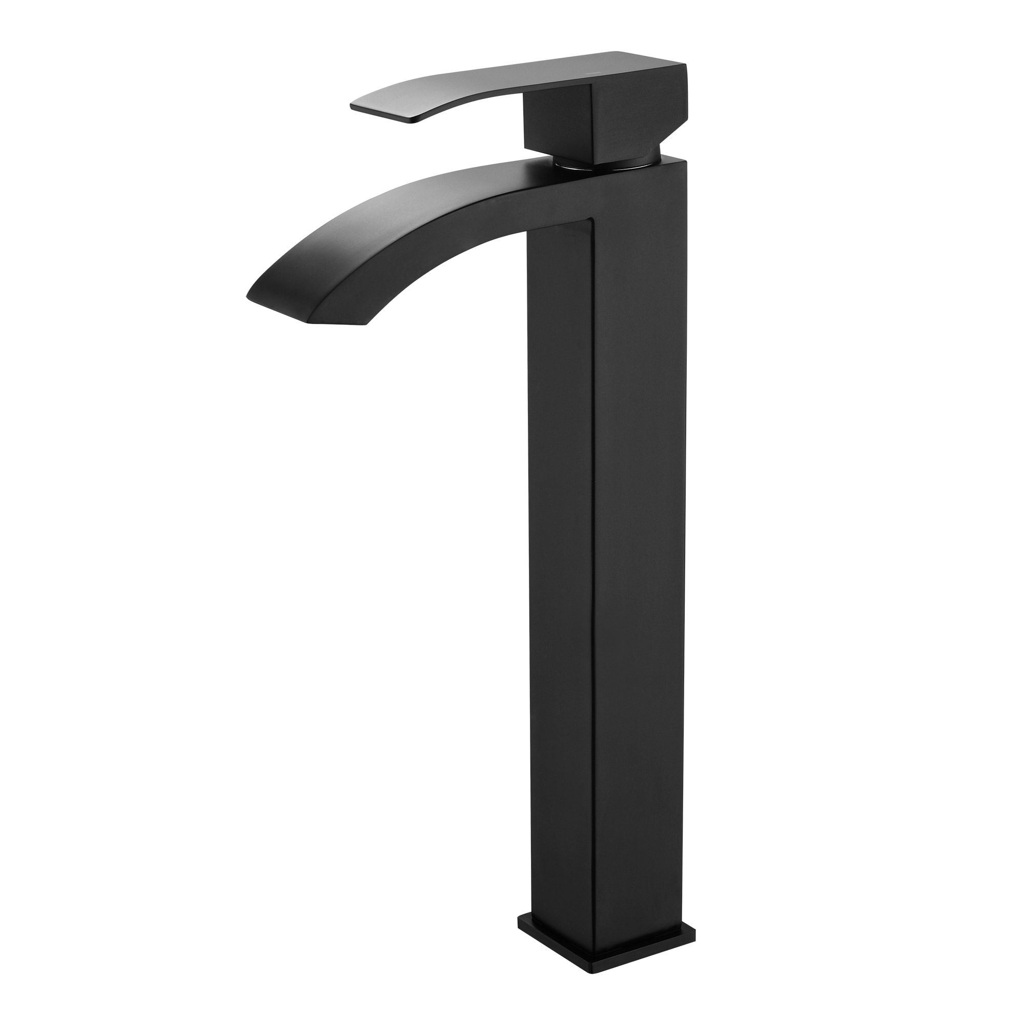 WELLFOR WK0905 Matte Black Single hole 1-handle High-arc Residential Handle Bathroom Sink Faucet