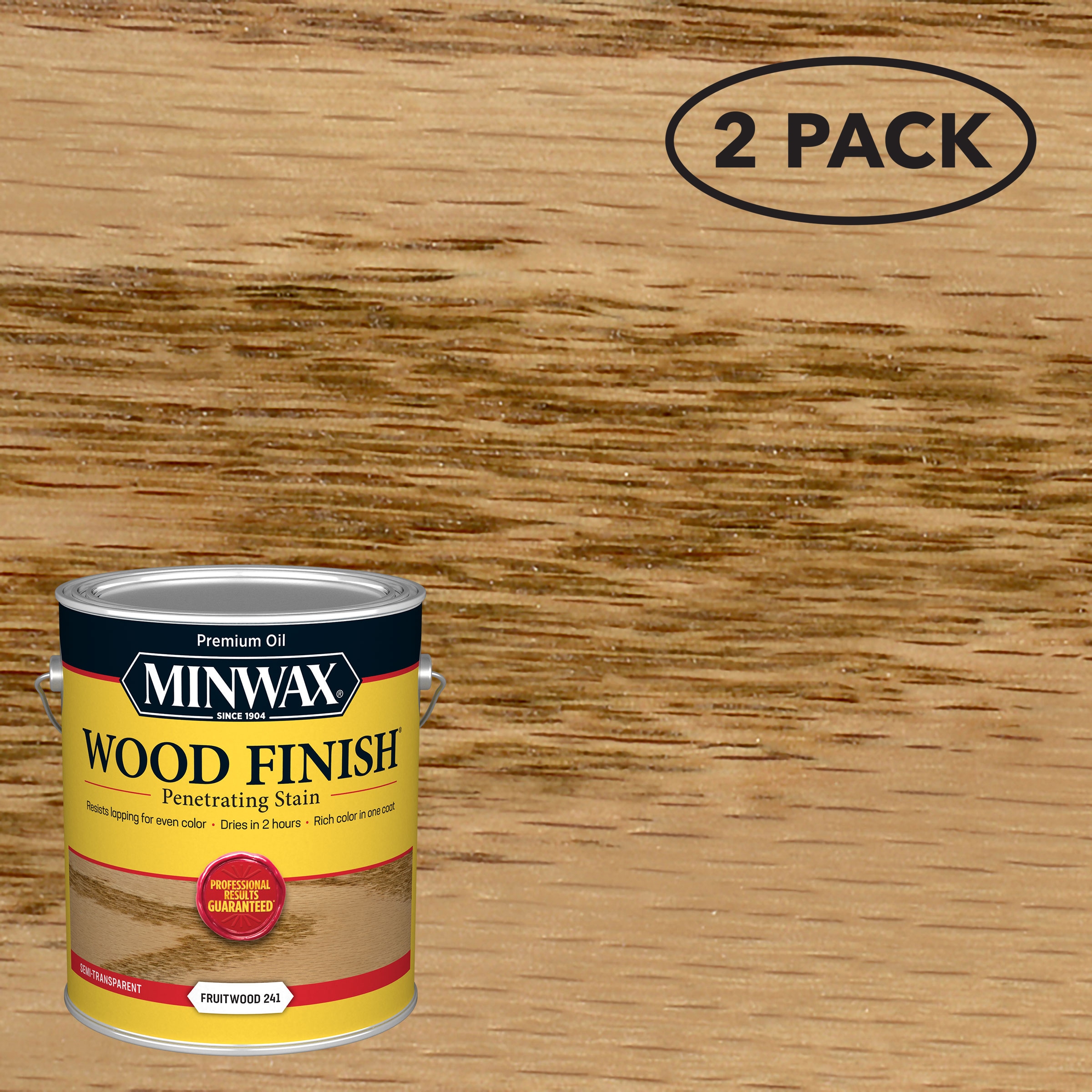Minwax 71010000SOS Wood Finish 2 -Pack Oil-based Fruitwood Semi-transparent Interior Stain ( 1-gallon )