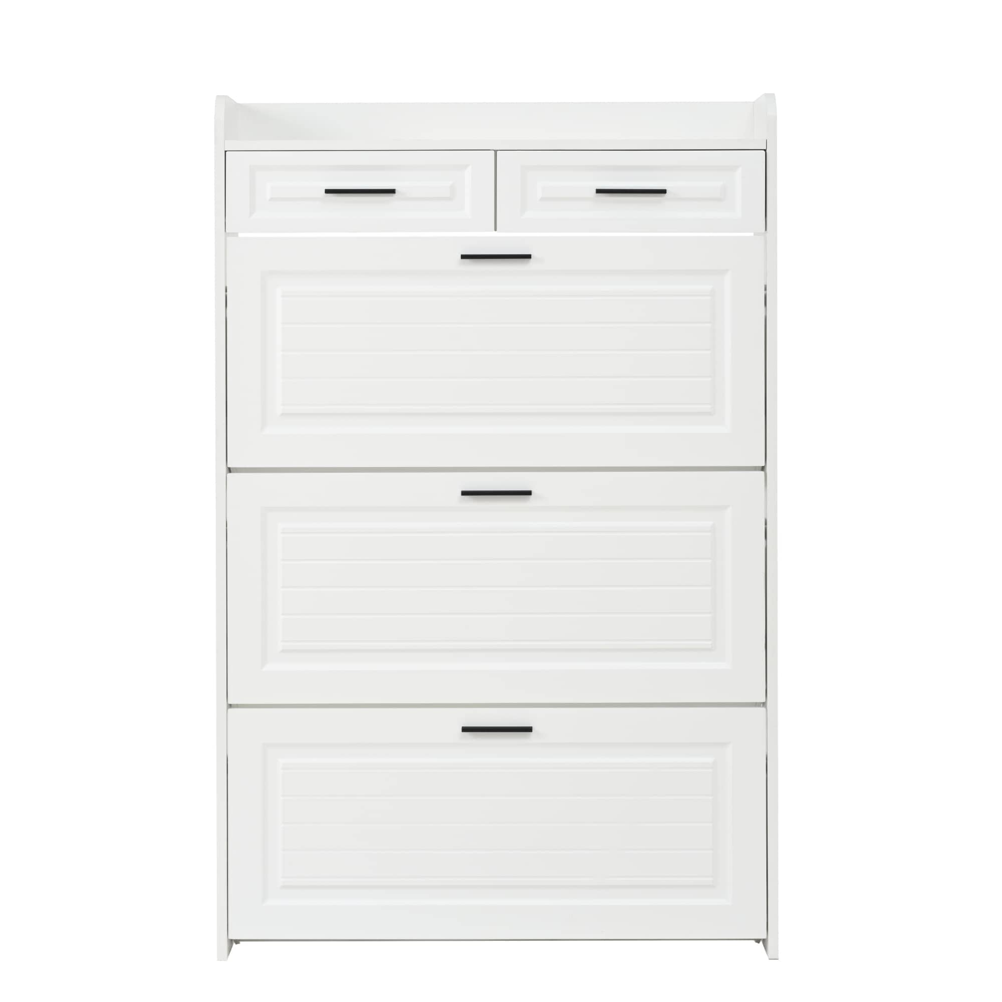 Lycvki SC-23 49.21-in H 3 Tier 14 pair White MDF Shoe cabinet