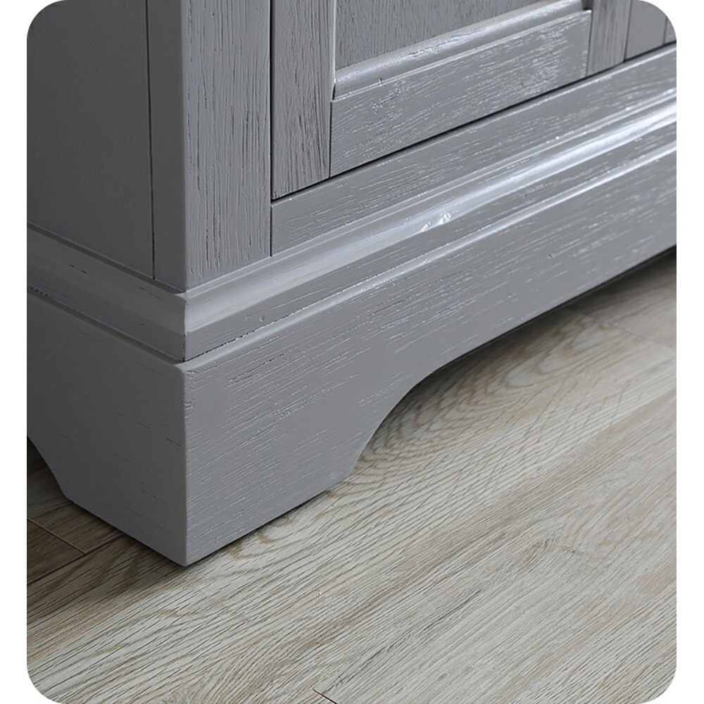 Gray Double Freestanding Wood Bathroom Vanity Cabinet