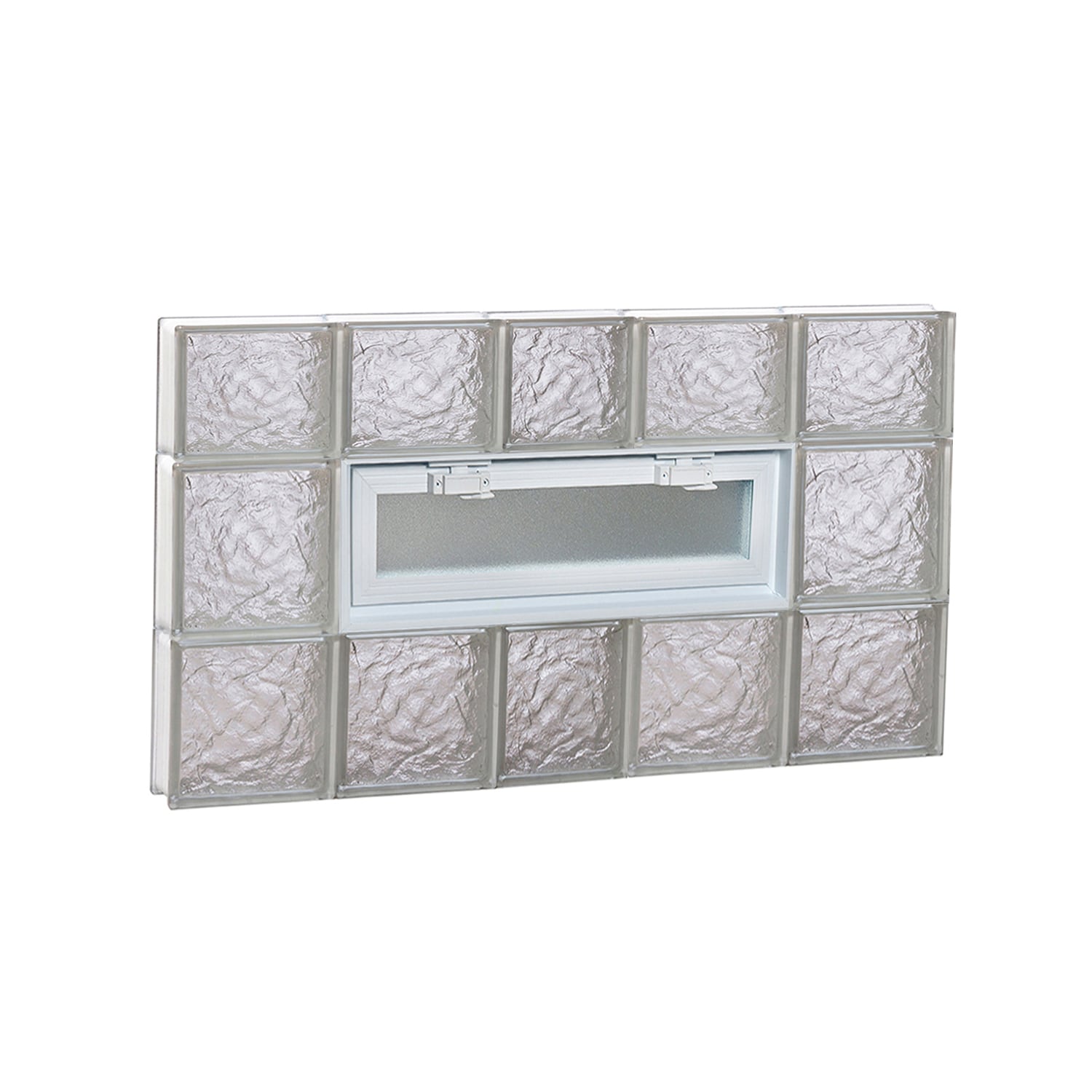 REDI2SET V3822IS Ice Glass 36-3/4-in x 21-1/4-in Frameless Replacement Vented Glass Block Window