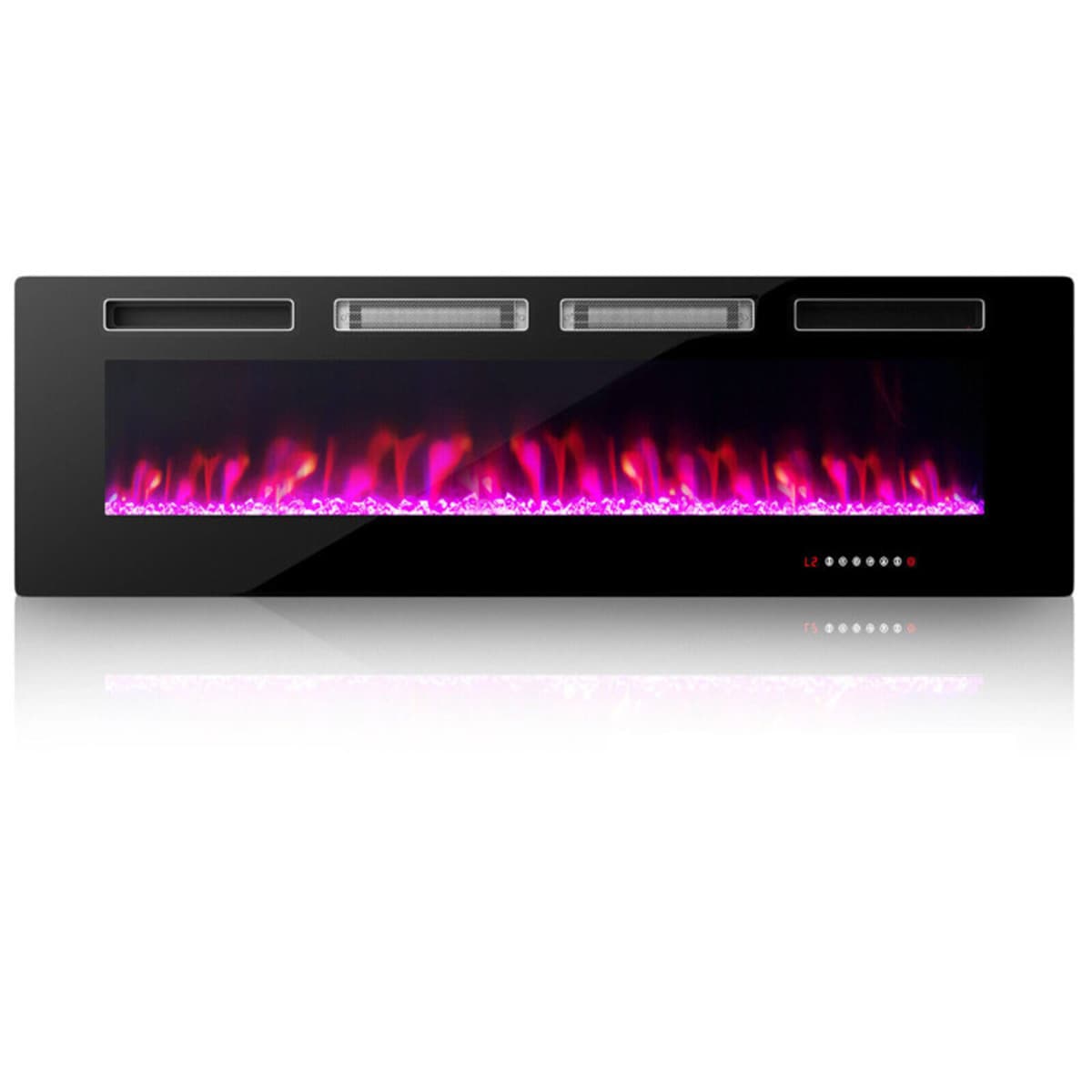 Clihome CL-60-10235 60-Inches W Black Wall mount Fan-forced Wall-mount Electric Fireplace with Remote Control Included