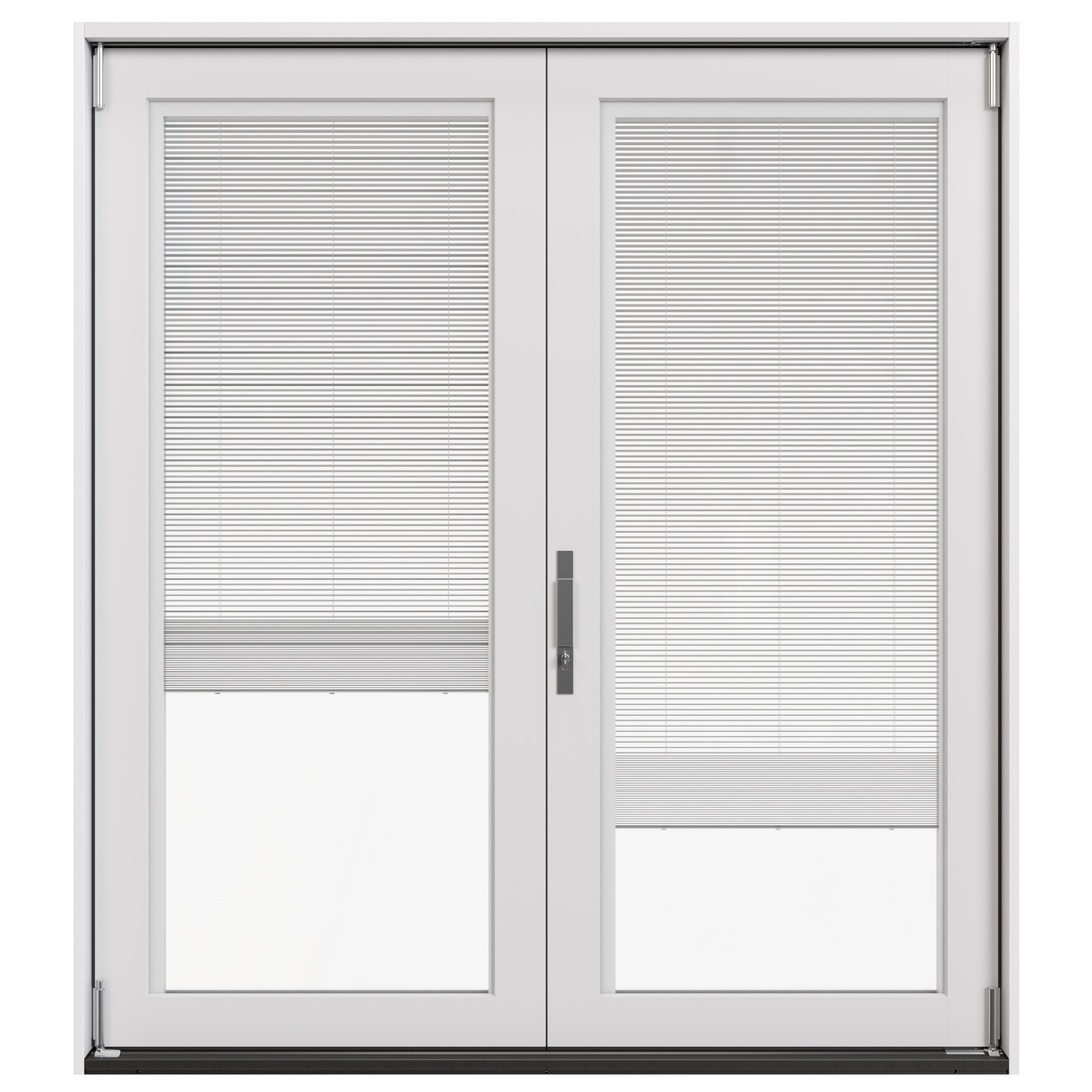 JELD-WEN F-4500 Primed Fiberglass Folding Patio Door with Low-E Glass and Blinds (Screen Included)