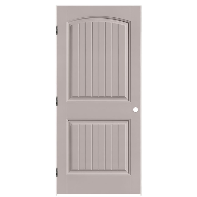 Masonite Cheyenne 36-in x 80-in White 2-Panel Round Top Plank Solid Core Prefinished Molded Composite Right Hand Inswing Single Prehung Interior Door Masonite Cheyenne 36-in x 80-in White 2-Panel Round Top Plank Solid Core Prefinished Molded Composite Right Hand Inswing Single Prehung Interior Door
