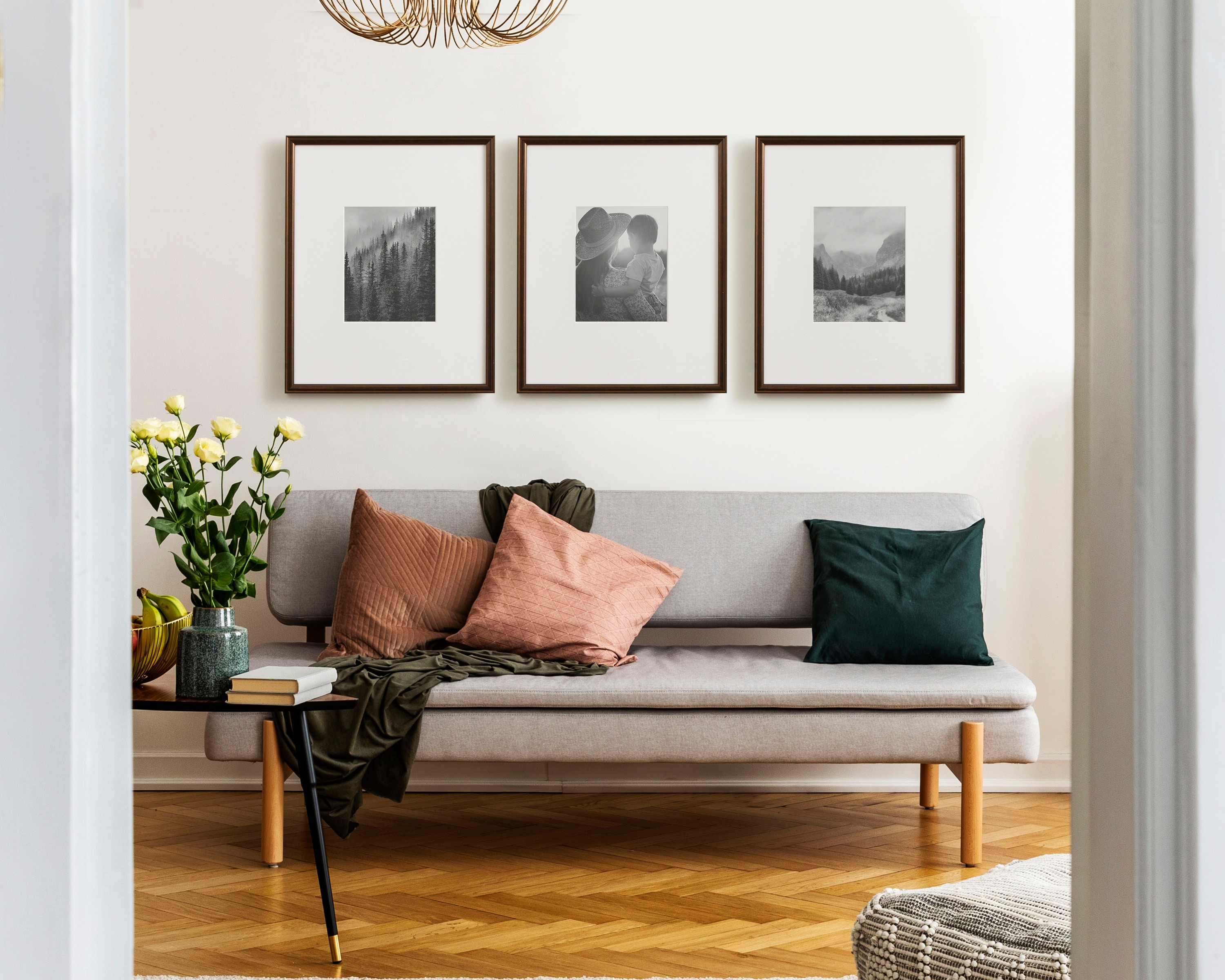 Adlynn Bronze Polystyrene 16"x20" Matted Picture Frames Set of 3