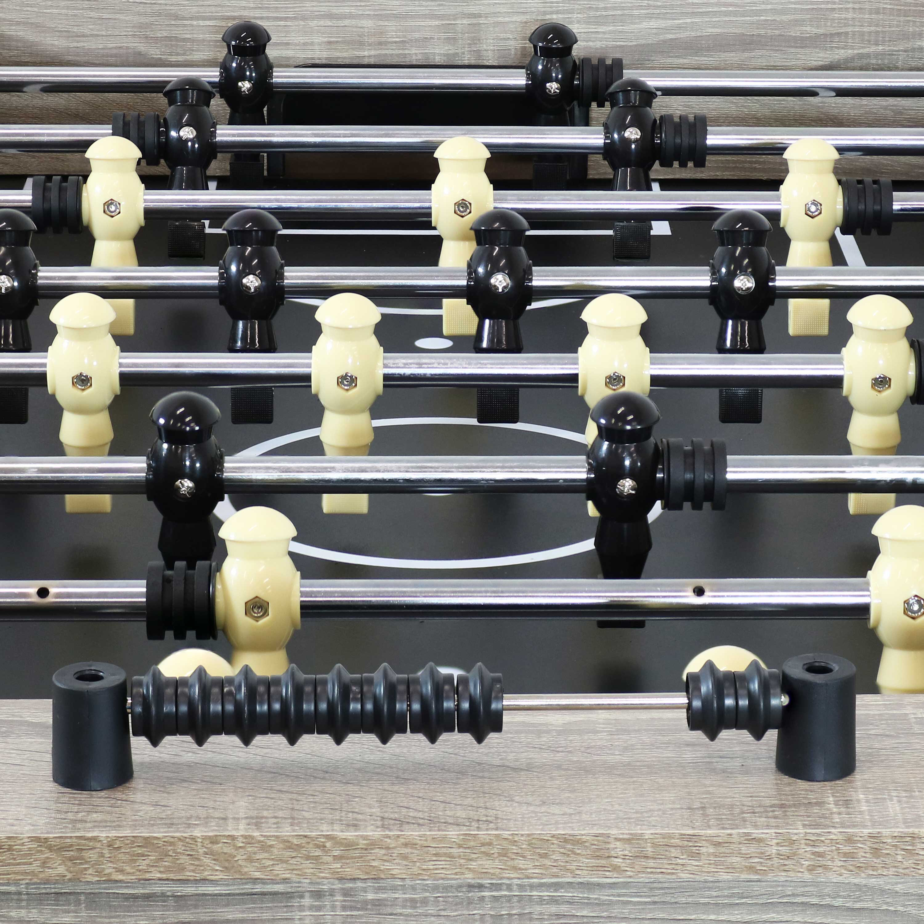 Gray Distressed Wood Indoor Foosball Table with Black Legs