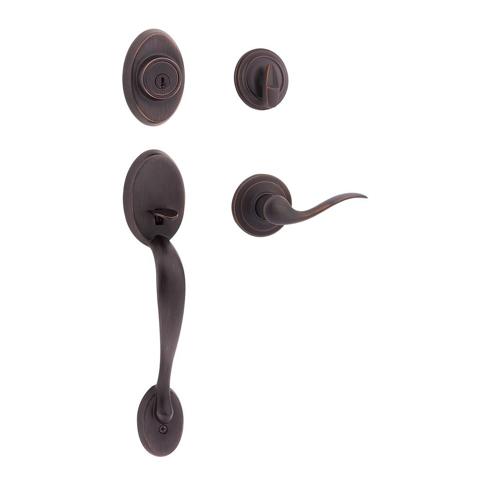 Kwikset 800CEXTNL 11P SMT CP Signatures Chelsea Venetian Bronze Single-Cylinder Deadbolt Keyed Entry Door Handleset with Tustin Lever and Smartkey