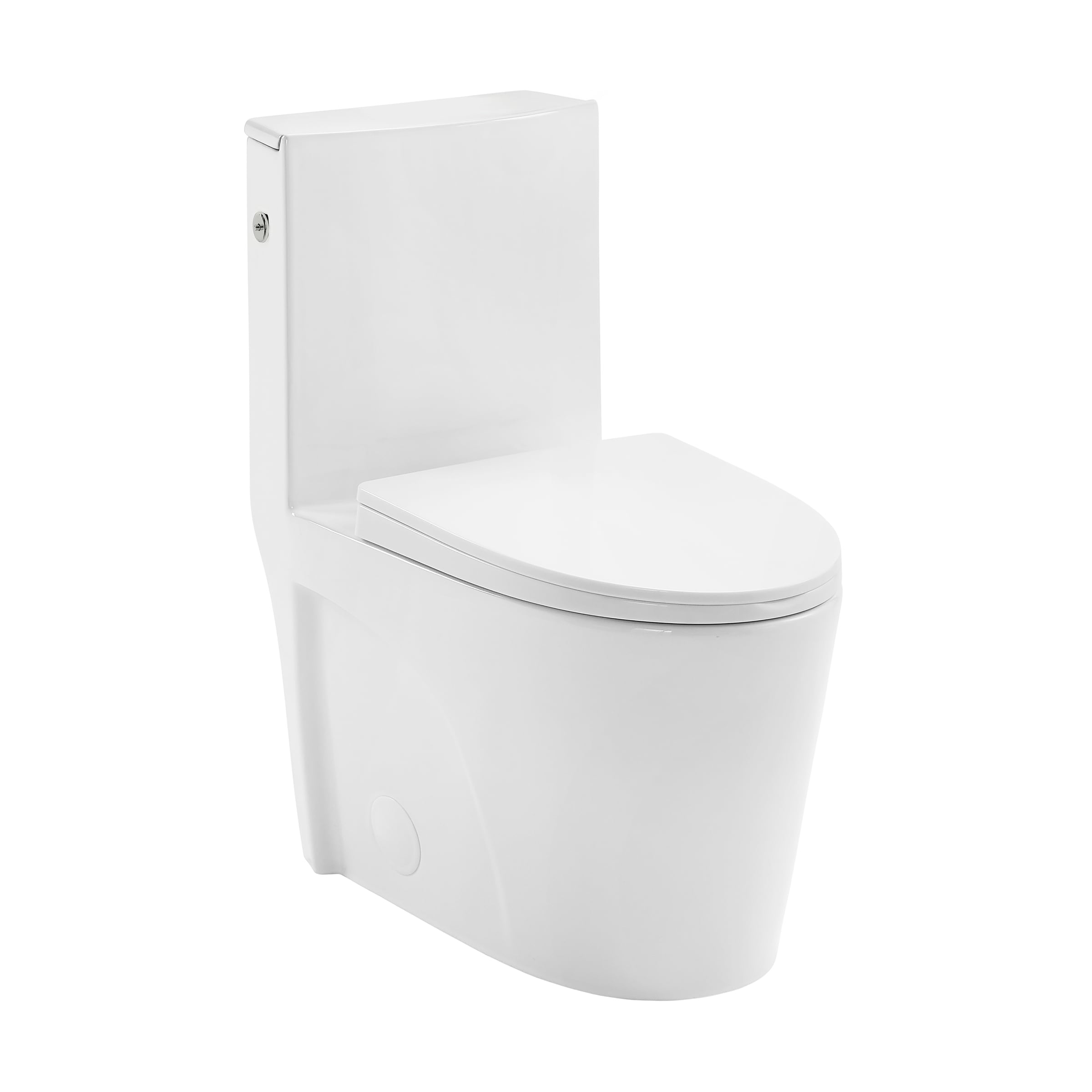 Swiss Madison SM-25-1TANG04WH Angers Glossy White Touchless Flush Elongated Standard height Smart Soft Close 1-piece Toilet 12-in Rough-In 1.6 GPF