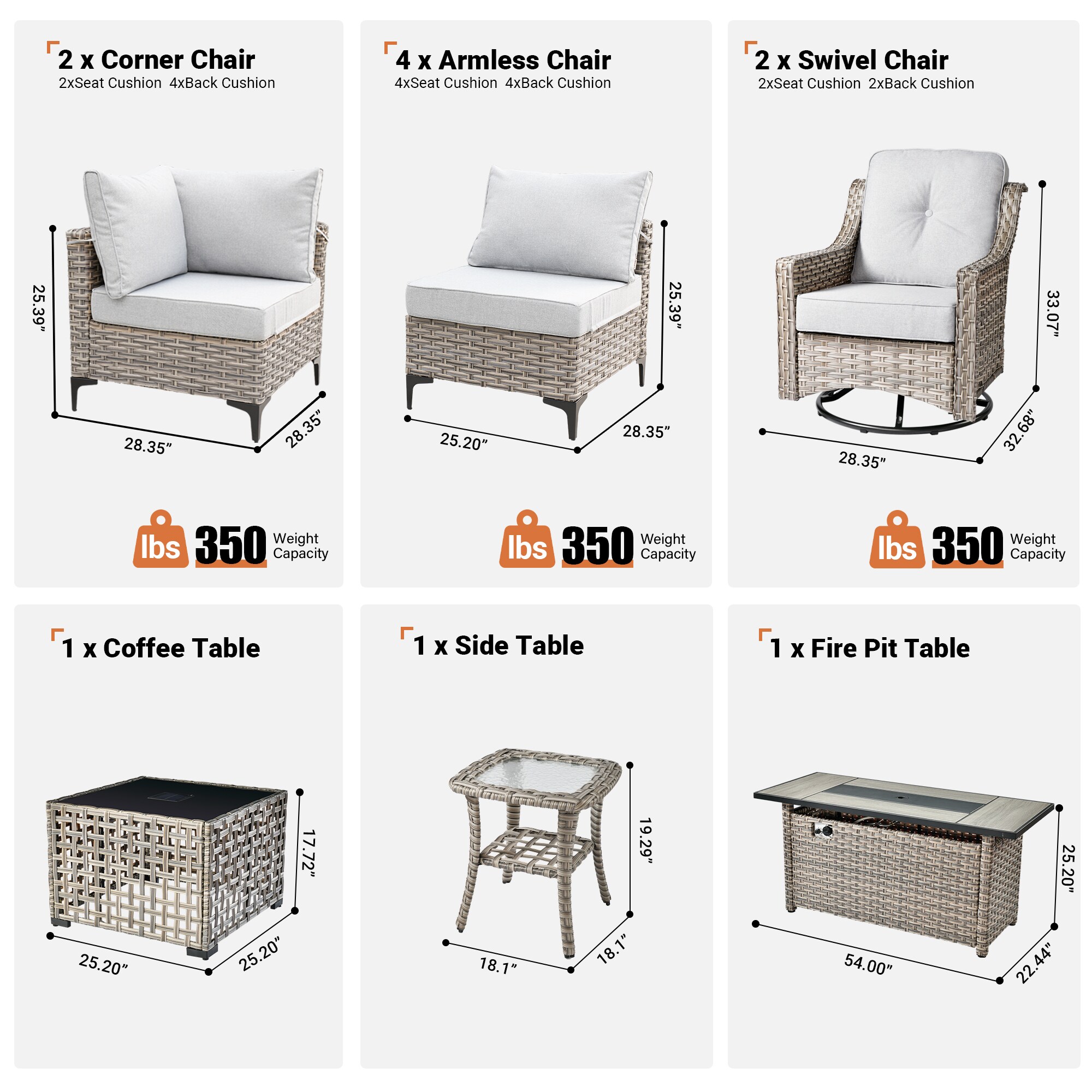 Ovios RFP504-SK40YP Patio-Conversation-Sets - View #10