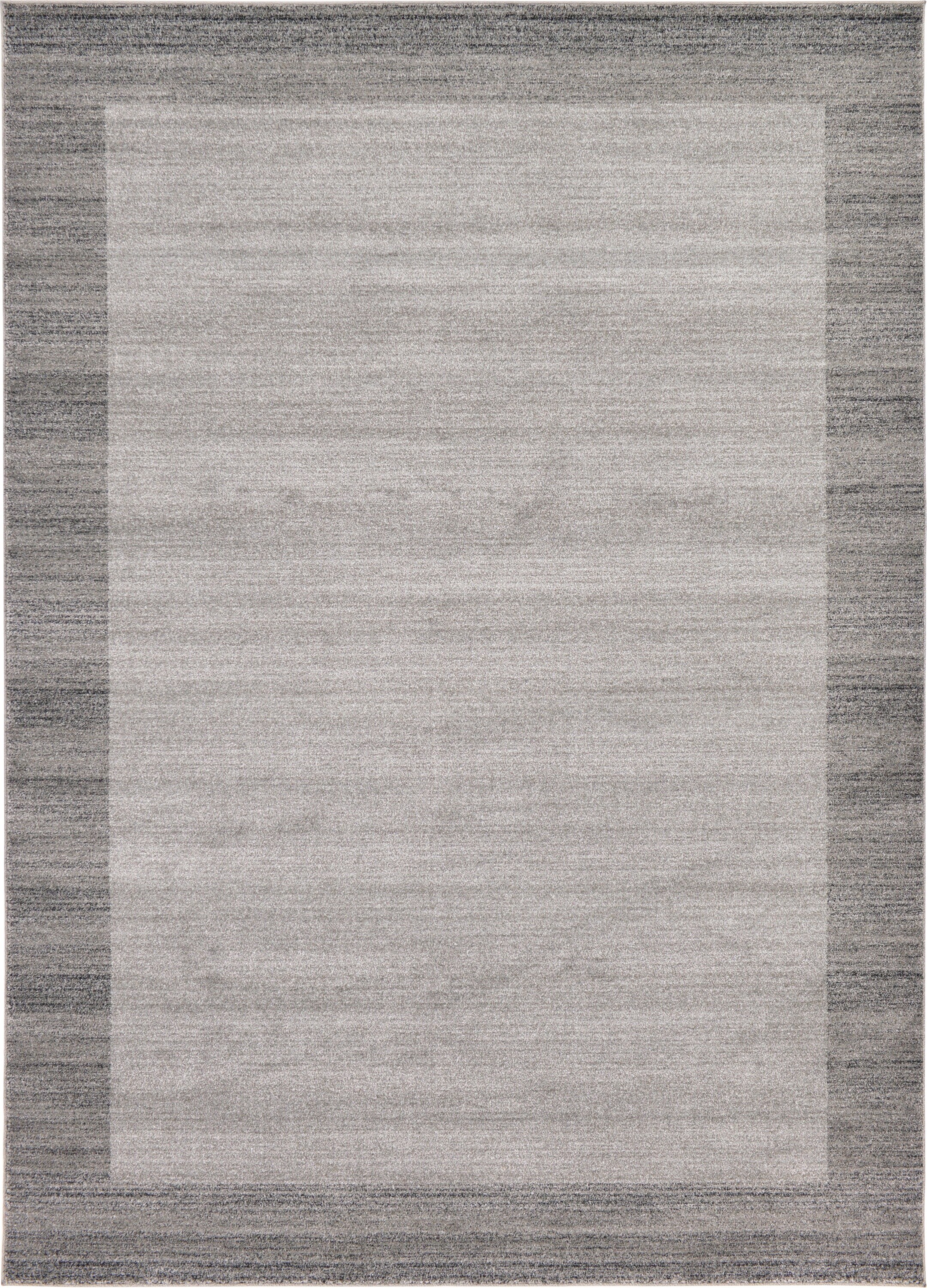 Unique Loom 3130937 Abigail Del Mar 8 x 11 (ft) Loomed Polypropylene Light Gray/Beige Rectangular Indoor Border Area rug