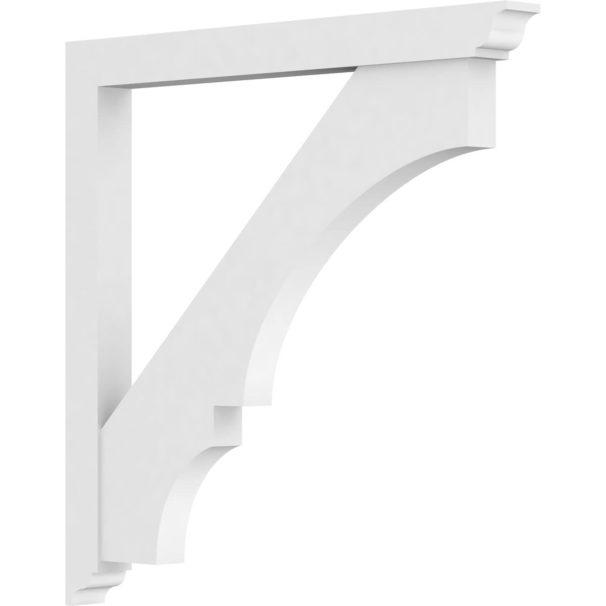 Ekena Millwork BKTP03X36X36BOA01 Standard Balboa 3-in x 36-in x 36-in White PVC Standard bracket