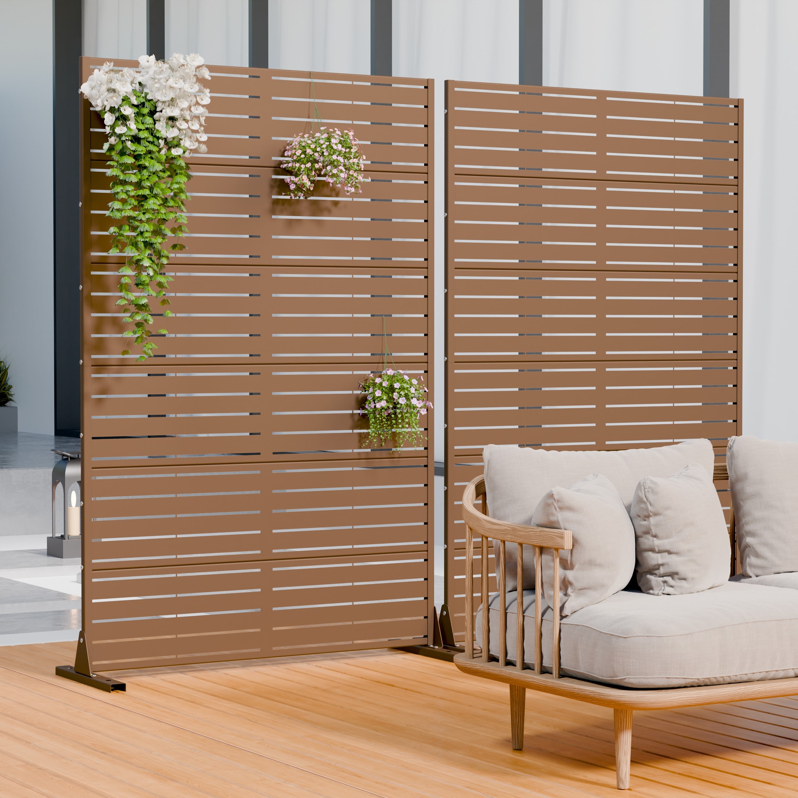 PexFix Set of 2 72-in H x 47-in W Brown Outdoor Privacy Screens