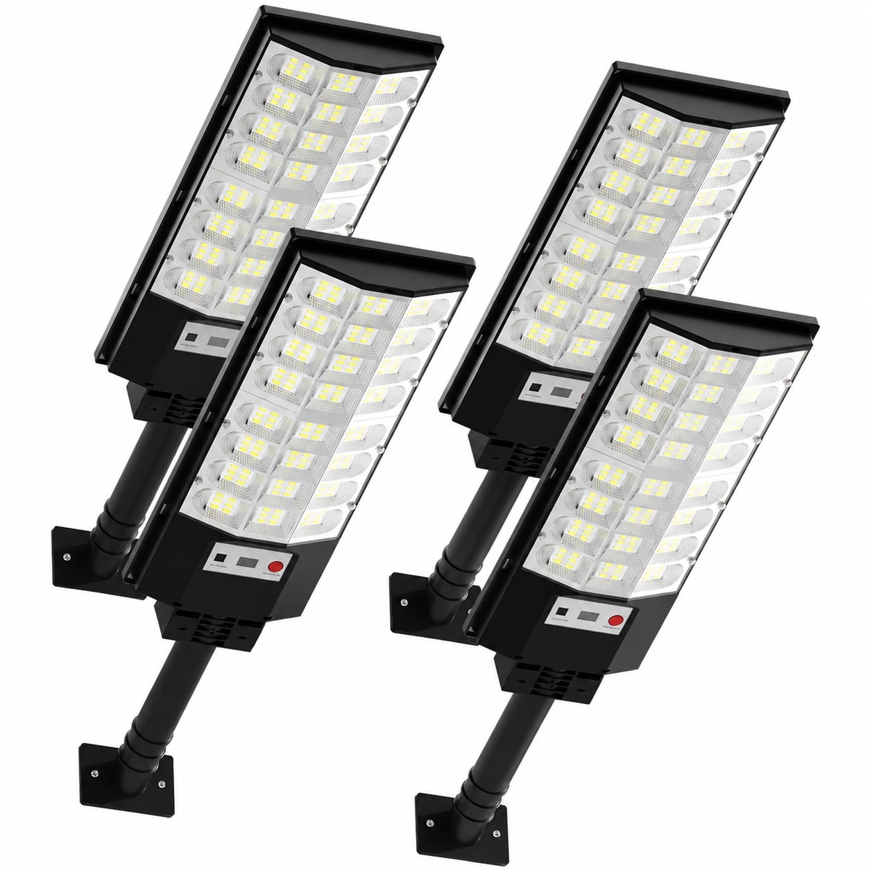 Aoibox  Solar LED Street Flood Light with Motion Sensor Dusk to Dawn IP66 Waterproof Light with Remote 4 Pack