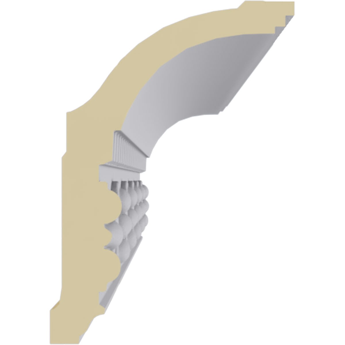 Primed Polyurethane Dentil Crown Moulding 94.5" Length