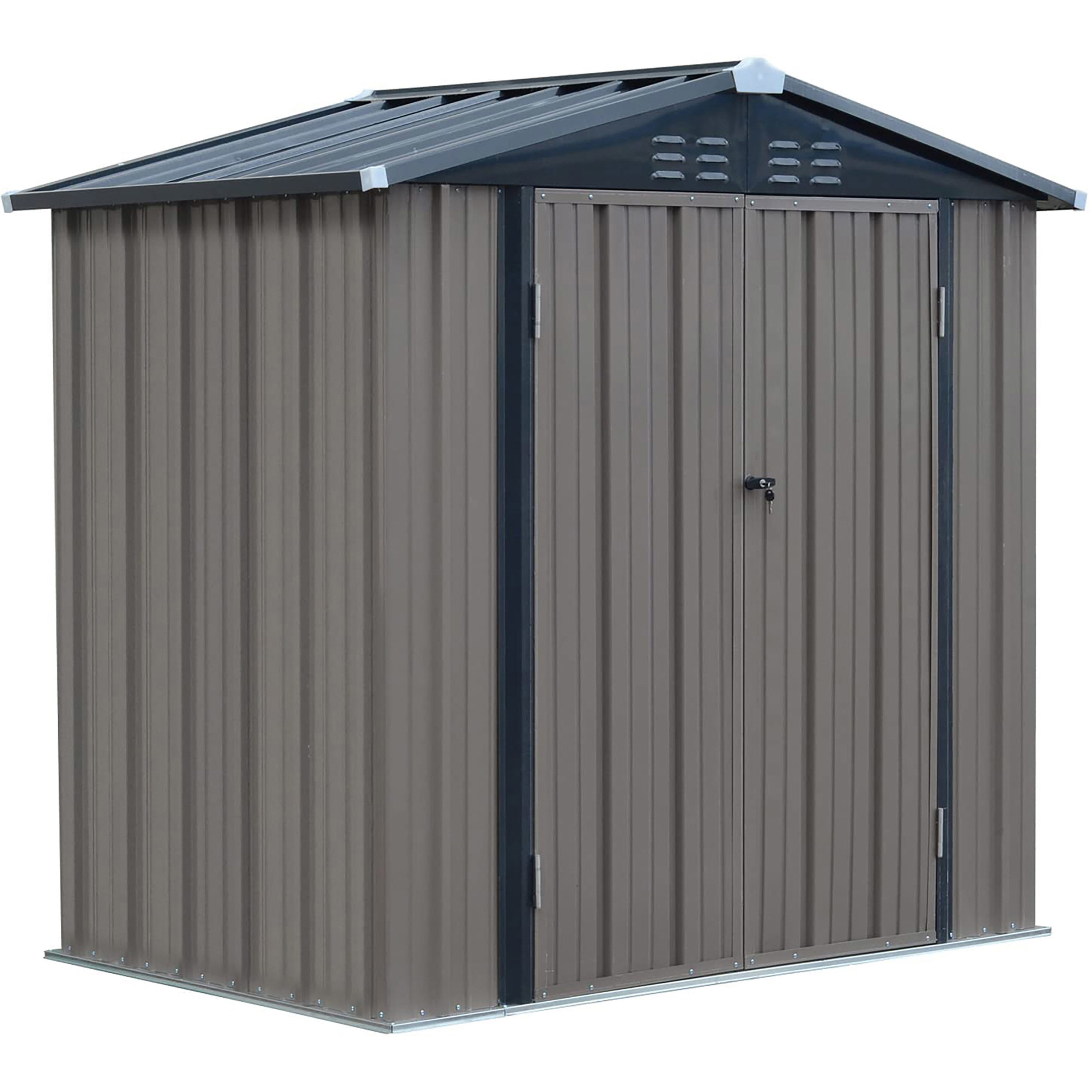 VEIKOUS 6-ft x 4-ft Galvanized Steel Storage Shed in the Metal Storage ...