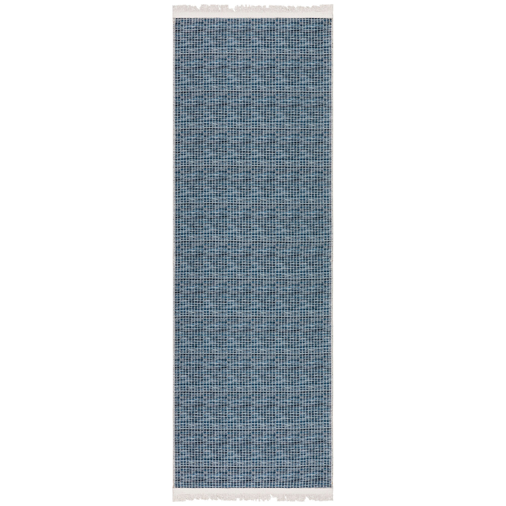 Ottomanson Non Shedding Washable Wrinkle-Free Cotton Flatweave Text 2x5 Laundry Room Runner Rug, 2' x 5', Brown