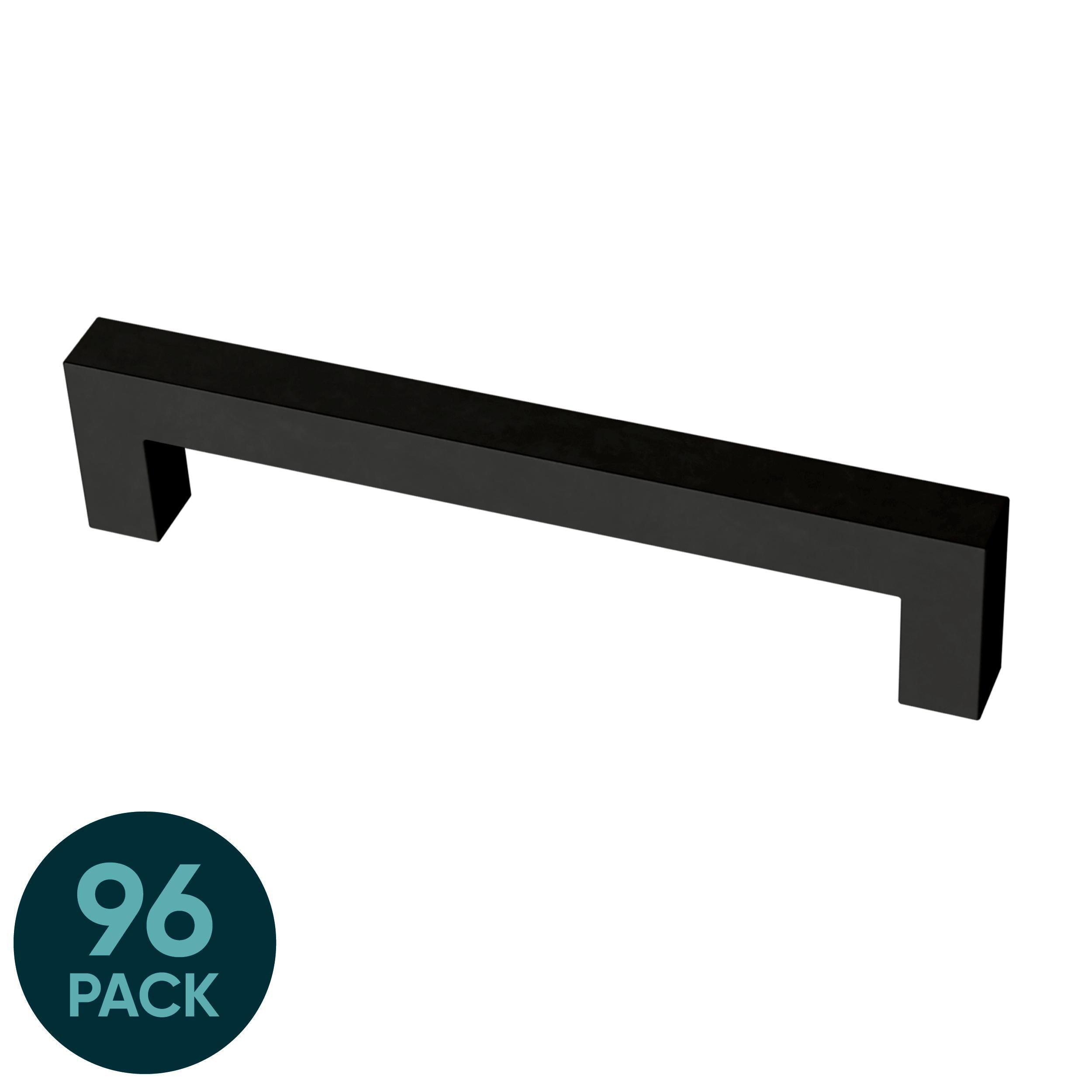 Origin 21 P41862W-FB-K9 Casper 5-1/16-in , 128mm Center to Center Matte Black Rectangular Bar 96 -Pack