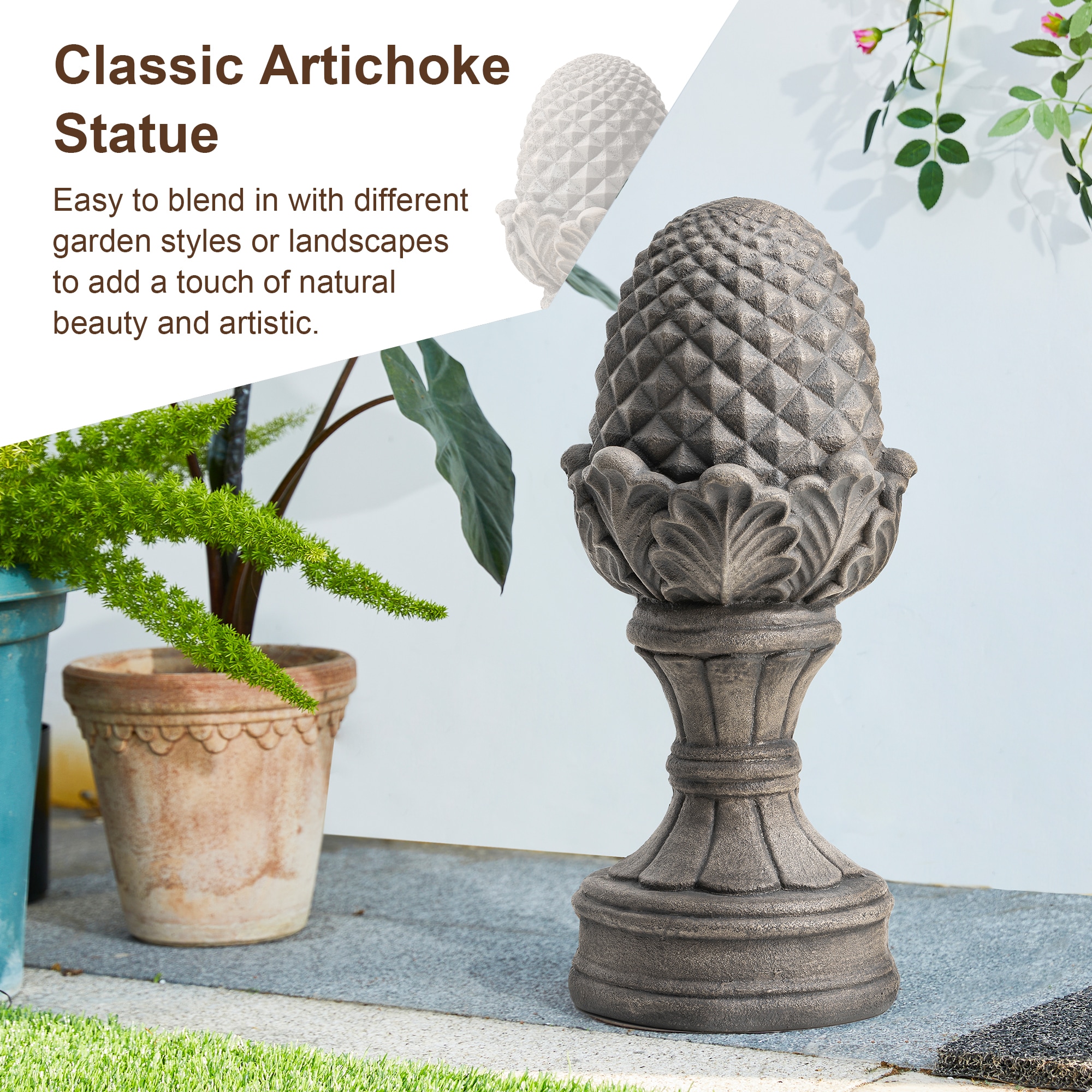 Glitzhome 2025400046 Garden-Statue - View #7