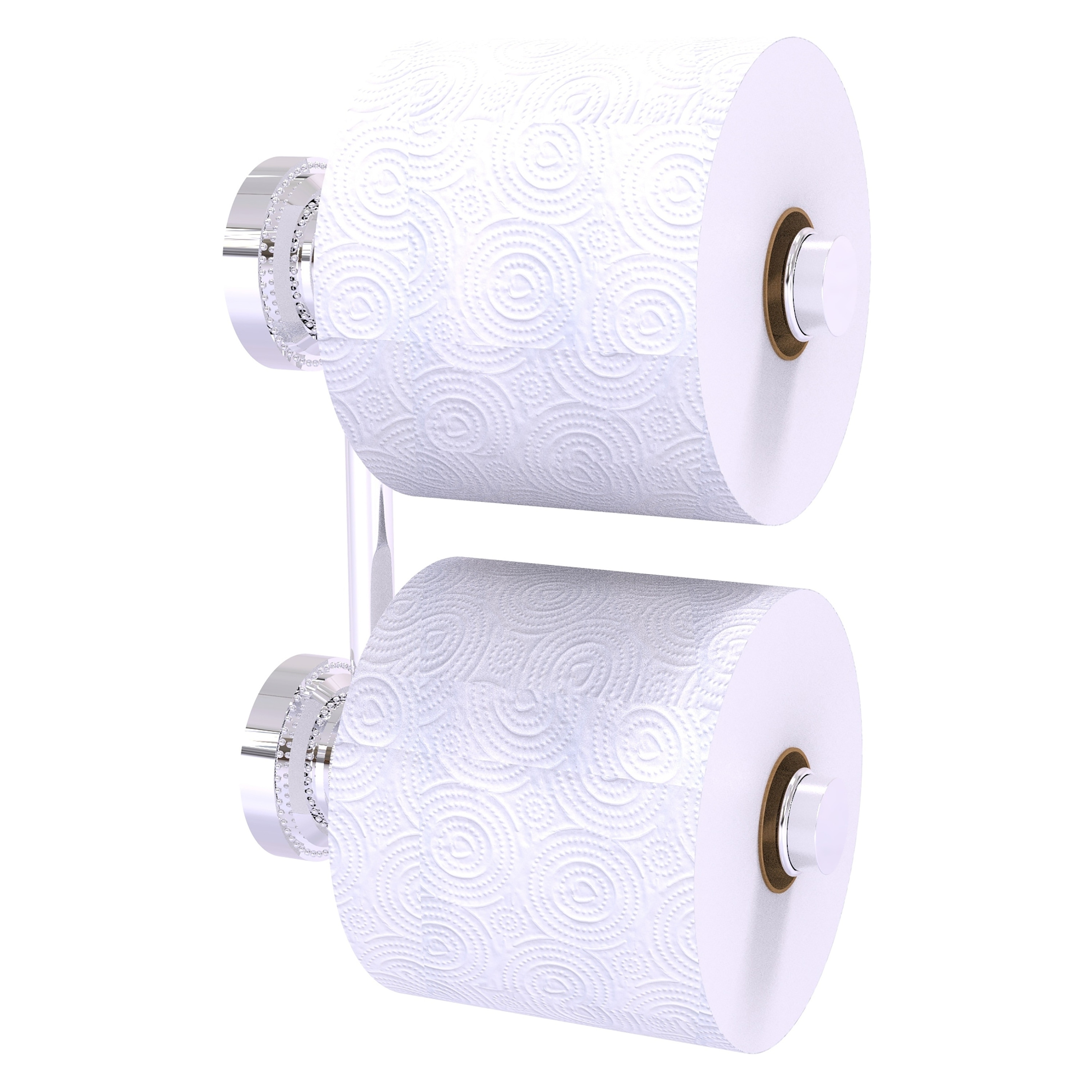 Allied Brass DT-24-RR-2-PC Dottingham Polished Chrome Wall mount Double post Toilet Paper Holder 2 -Rolls with Storage