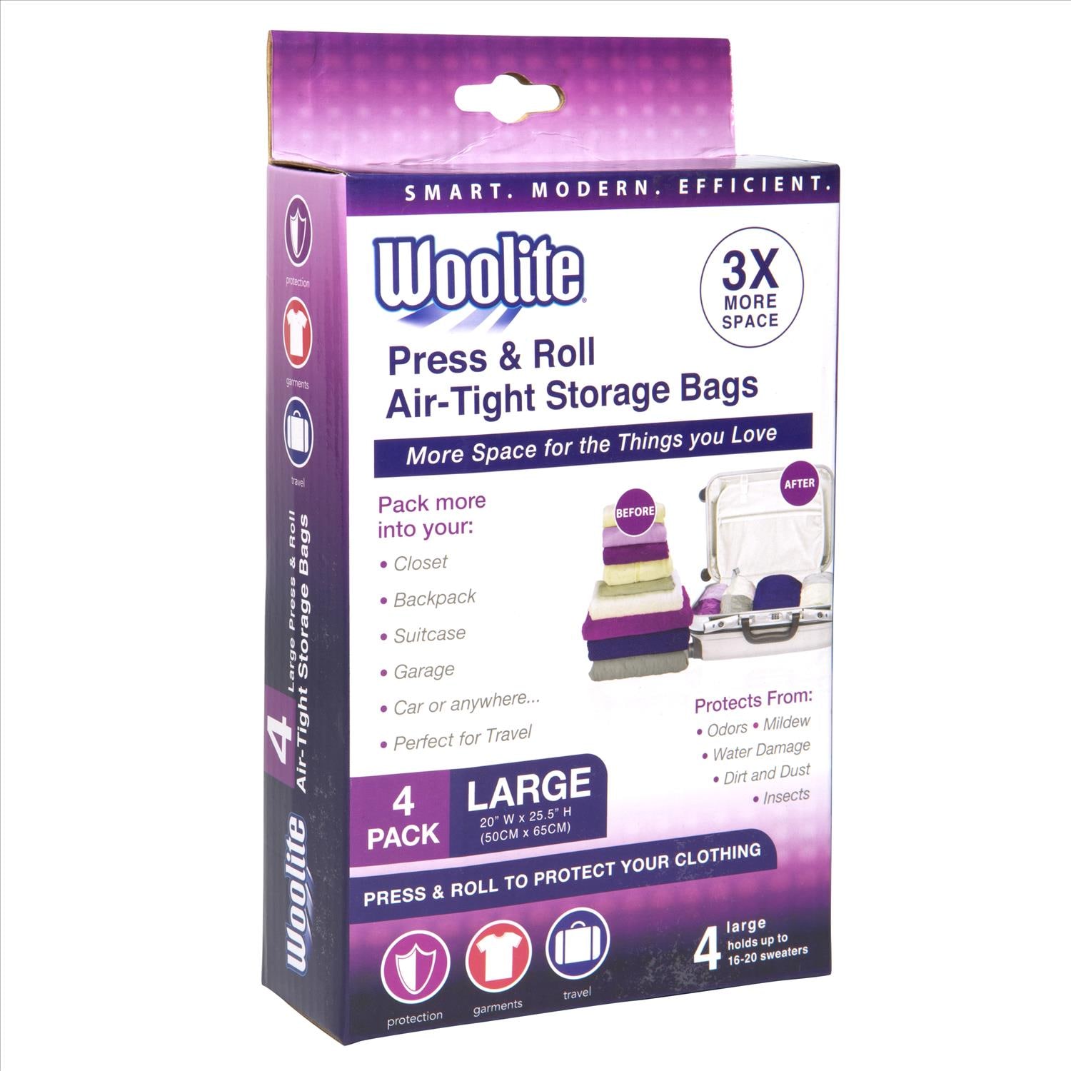 Woolite 4-Count 4 Vacuum Seal Storage Bags in the Plastic Storage